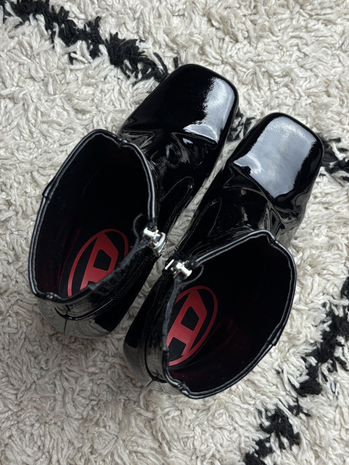 Diesel Diesel D-Millenia Patent Leather Ankle Avant Garde Zip Boots Size US 5 / IT 35 - 8 Thumbnail