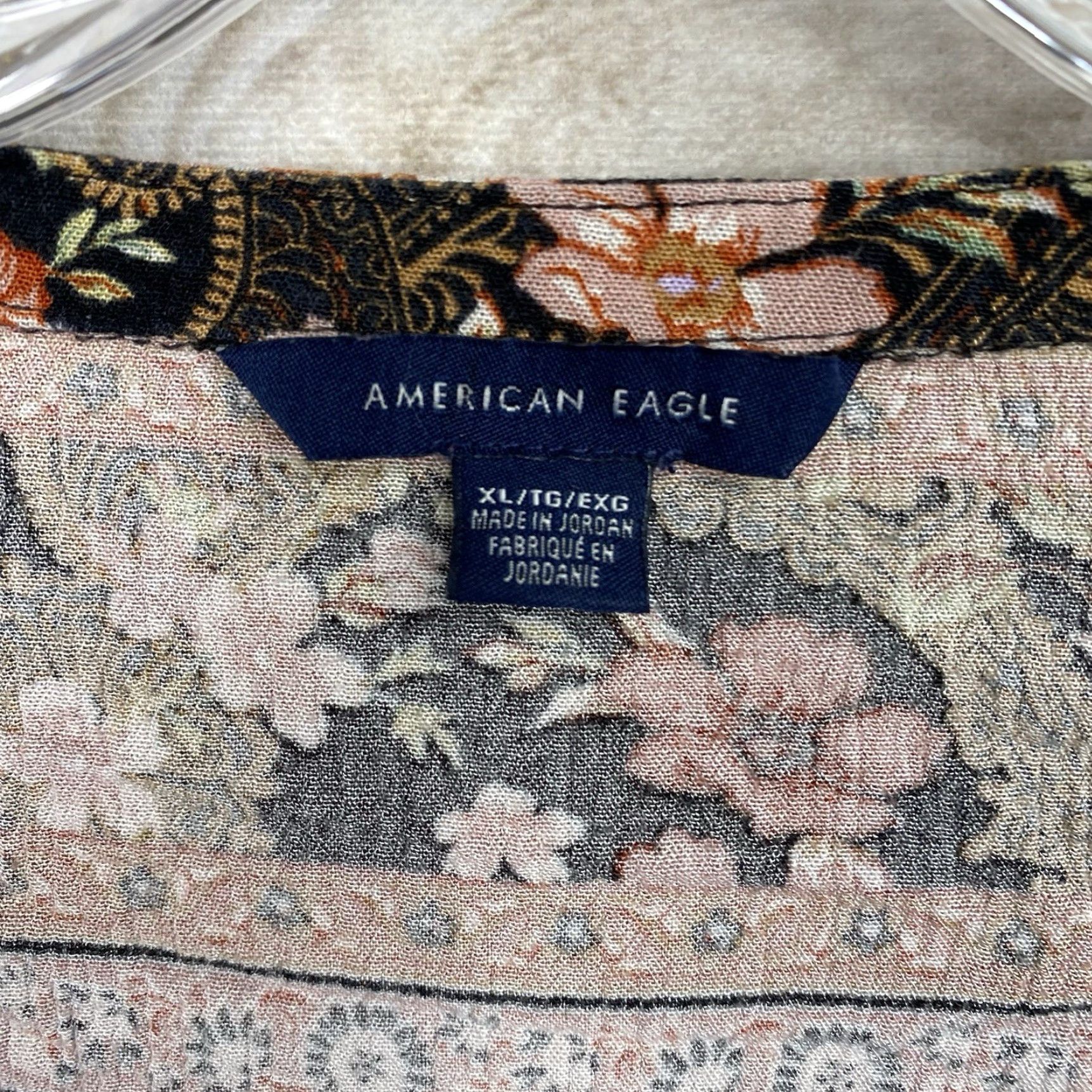 Vintage VINTAGE American Eagle Blouse XL Tassels Floral Lace Up Boho Bohemian Shirt Womens Size XL / US 12-14 / IT 48-50 - 3 Thumbnail