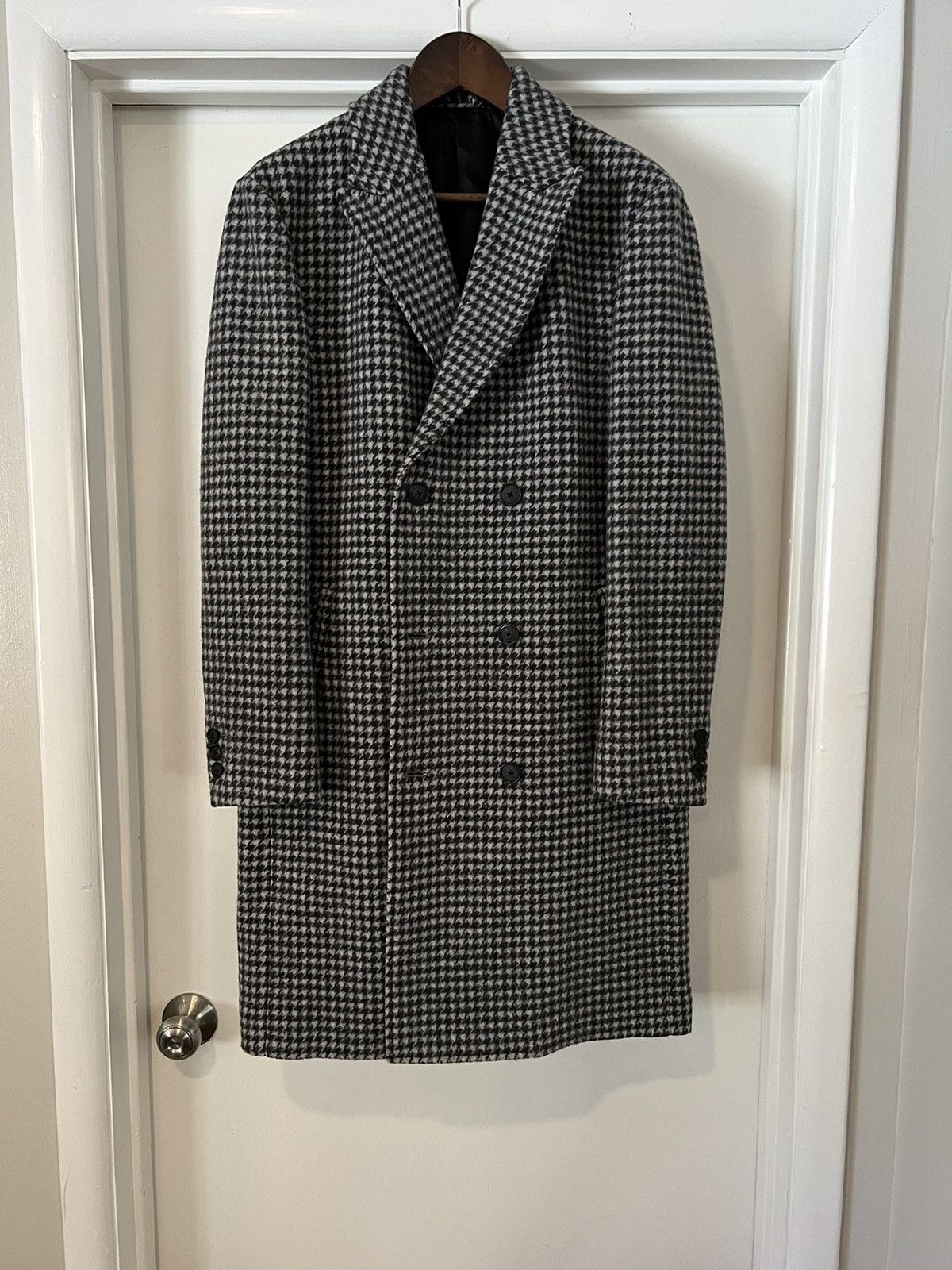Bonobos Bonobos Houndstooth Double-breasted Topcoat 40R Size US M / EU 48-50 / 2 - 1 Thumbnail