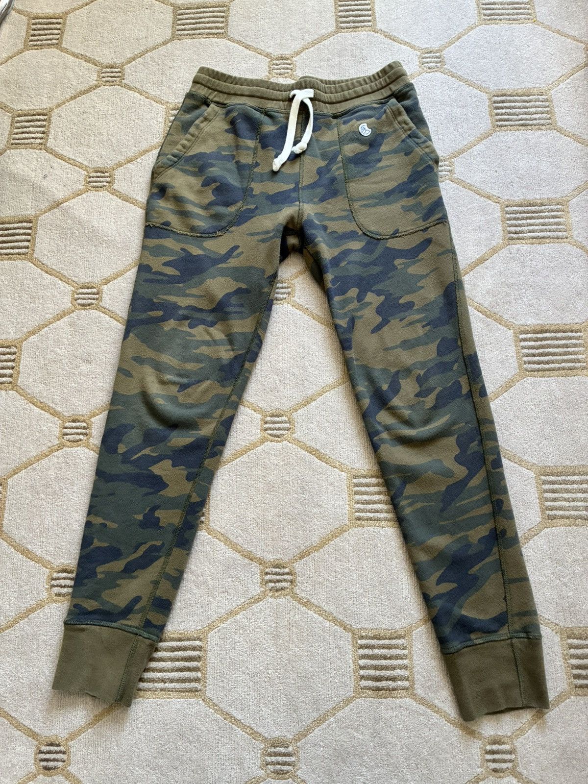 Todd Snyder X Champion Green Camo Joggers Slim Size Small