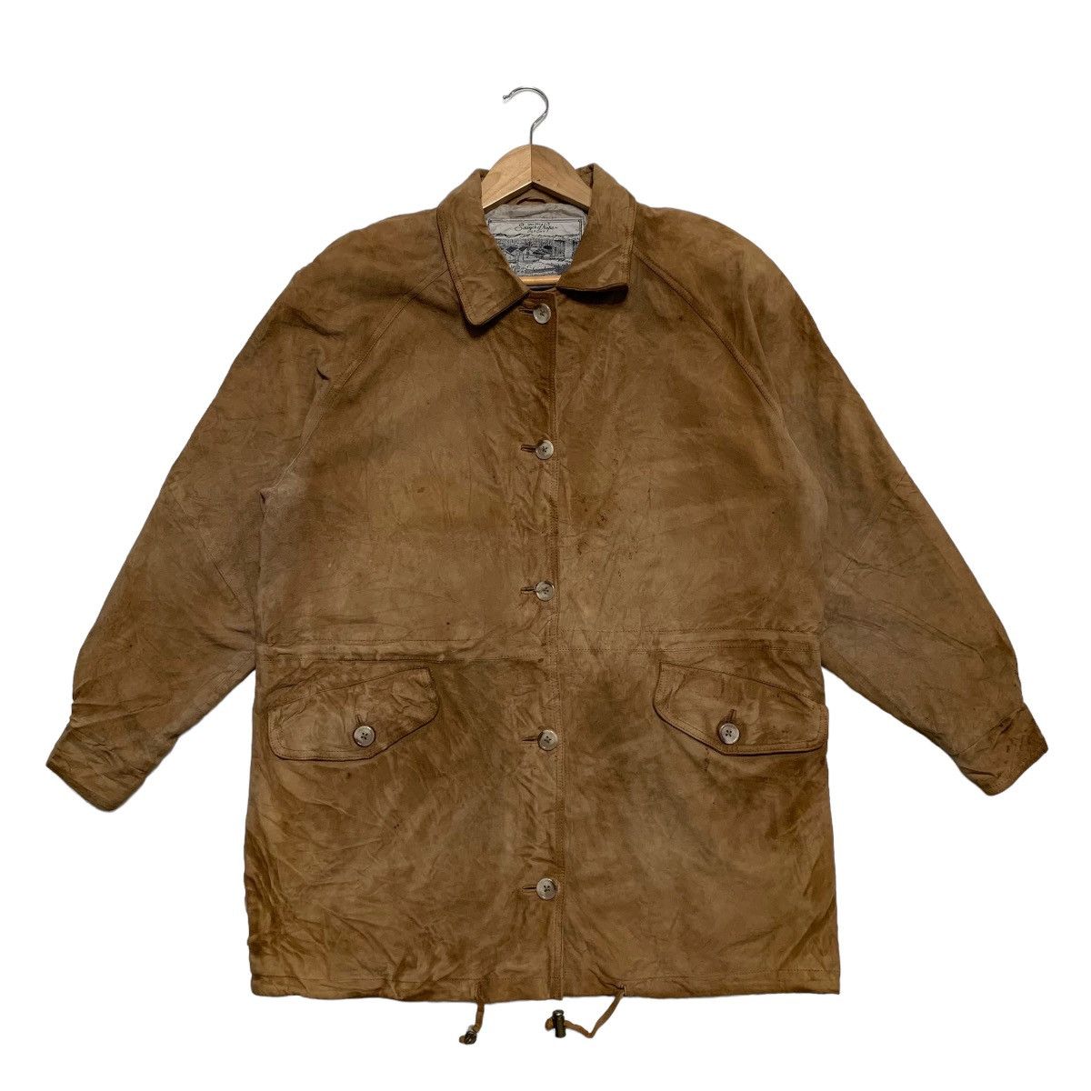 image of Sawyer Of Napa Leather Jacket in Brown, Women's (Size Large)