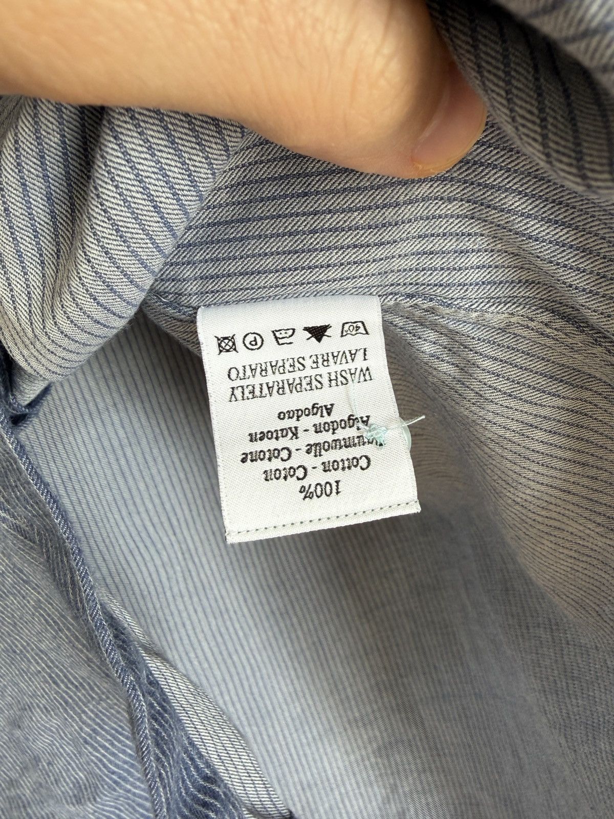 Other Bolzonella Blue Pinstripe Cotton Supersoft Shirt Size US L / EU 52-54 / 3 - 13 Thumbnail
