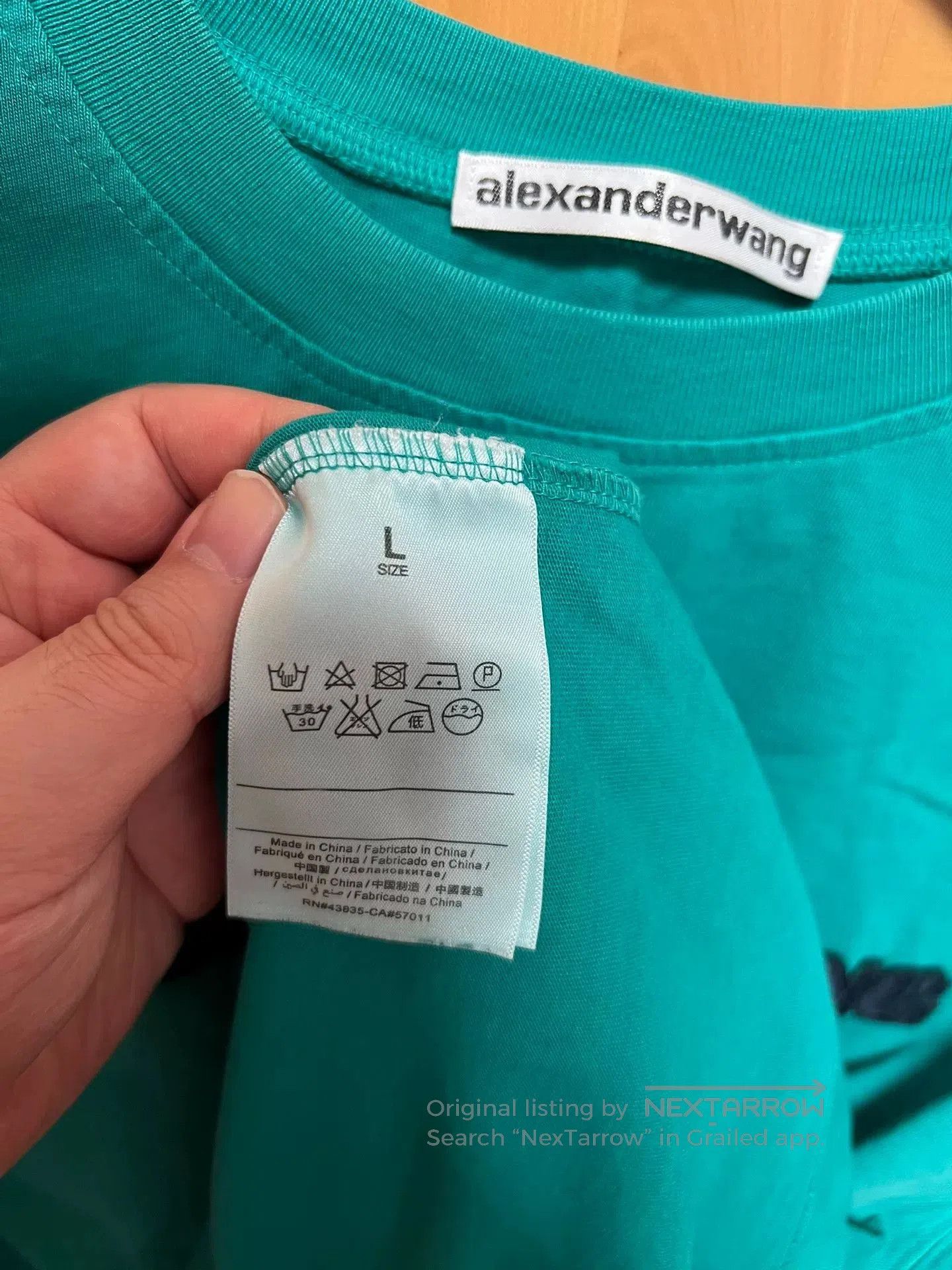 Alexander Wang Alexander Wang Green Logo Washed T. Size US L / EU 52-54 / 3 - 3 Thumbnail