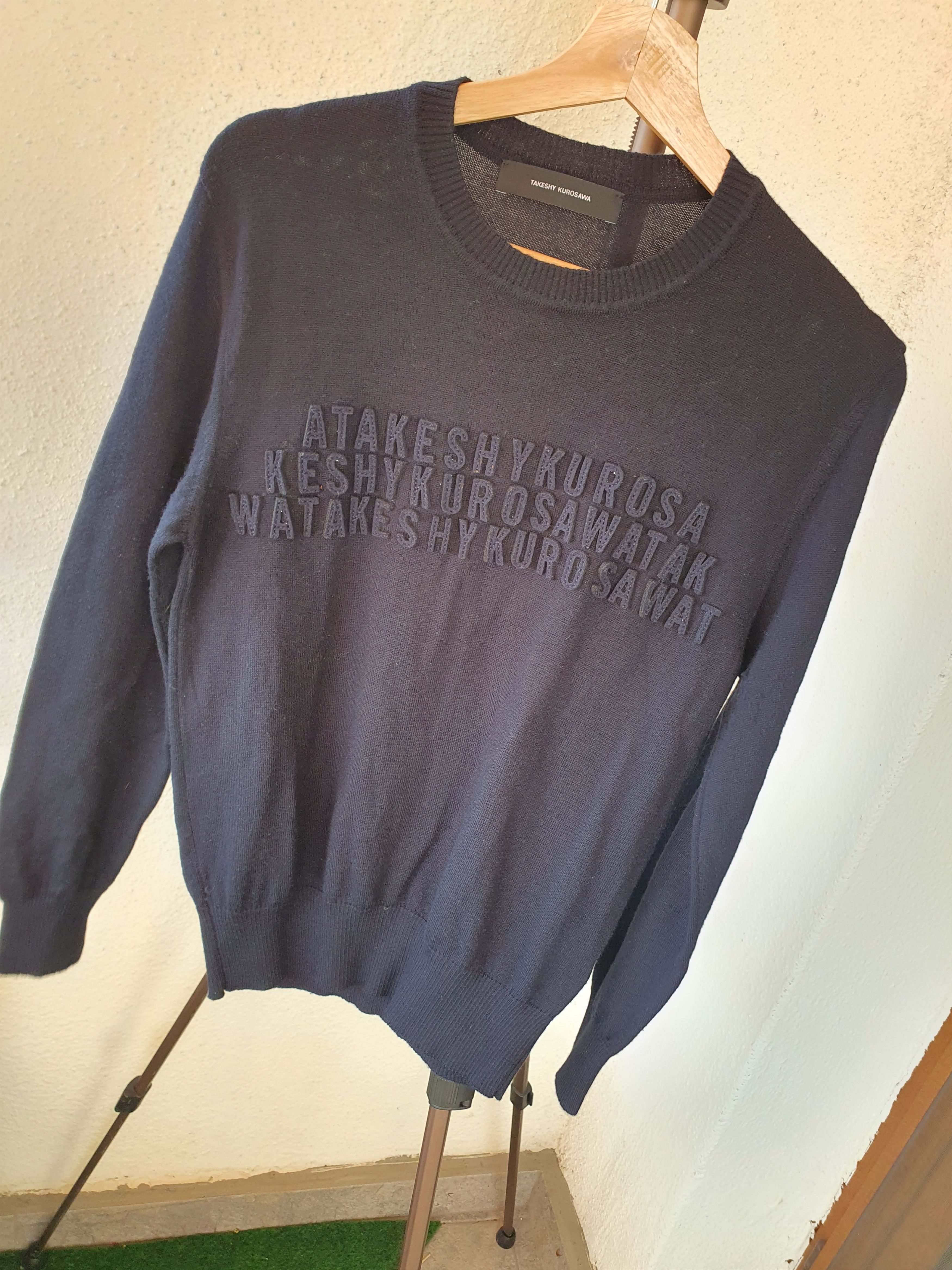 Takeshy Kurosawa Takeshy Kurosawa Spellout Sweater Merino Blend sz M Size US M / EU 48-50 / 2 - 5 Thumbnail