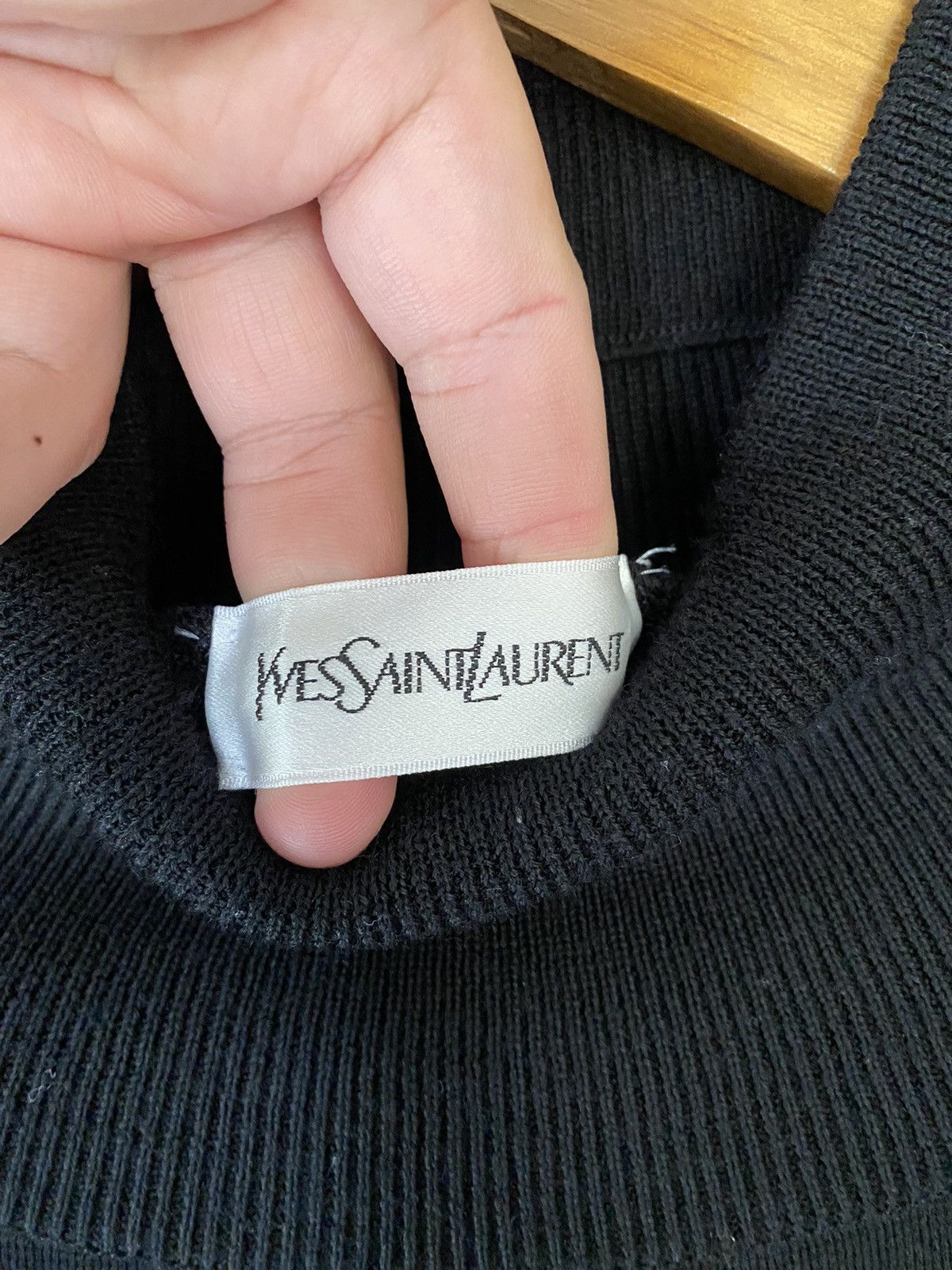 Yves Saint Laurent 1990s High neck bush pocket super black wool Size M / US 6-8 / IT 42-44 - 9 Thumbnail