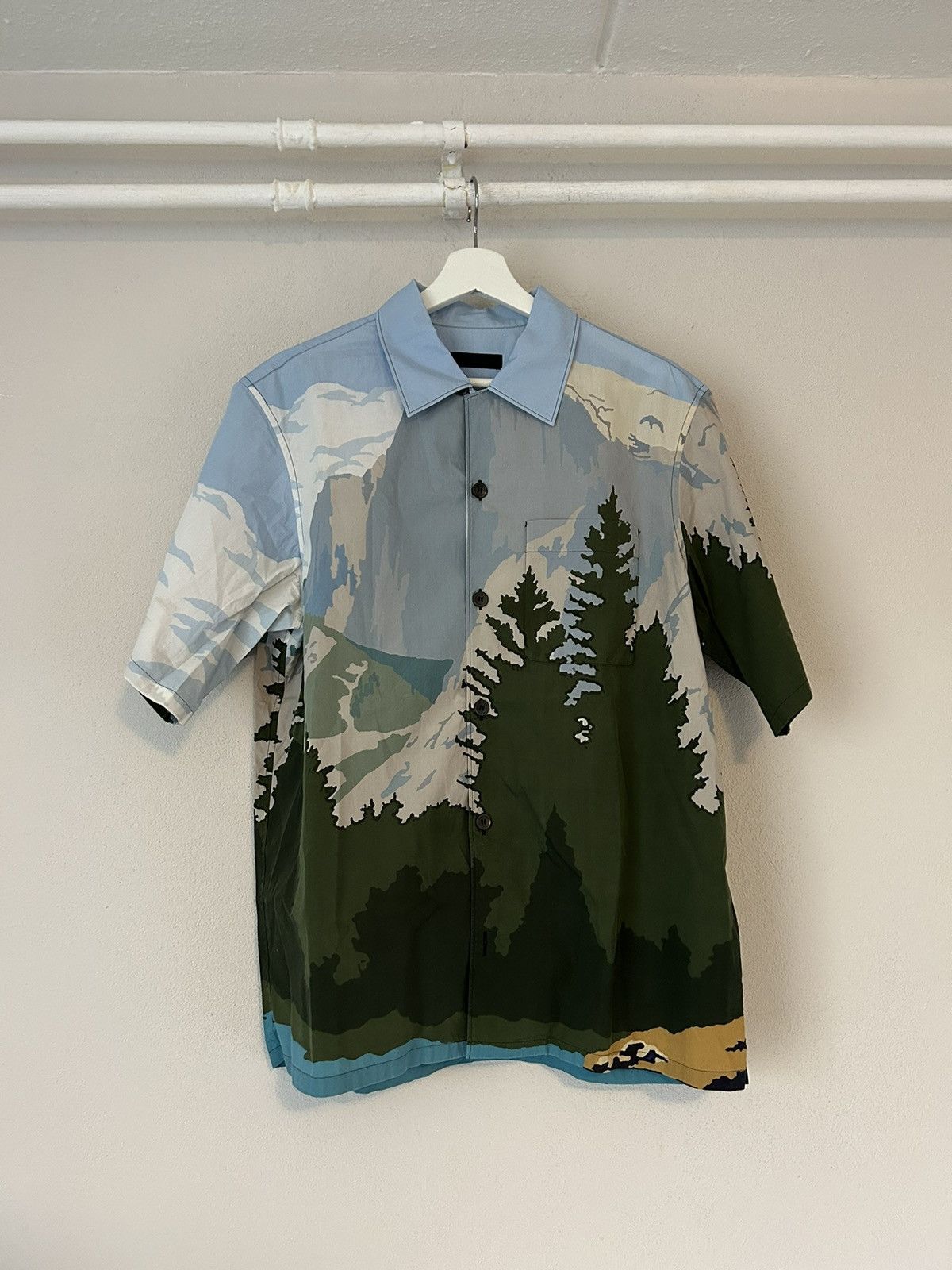 Prada Prada SS 17 Mountain Forest Print Camp Collar Bowling Shirt Grailed