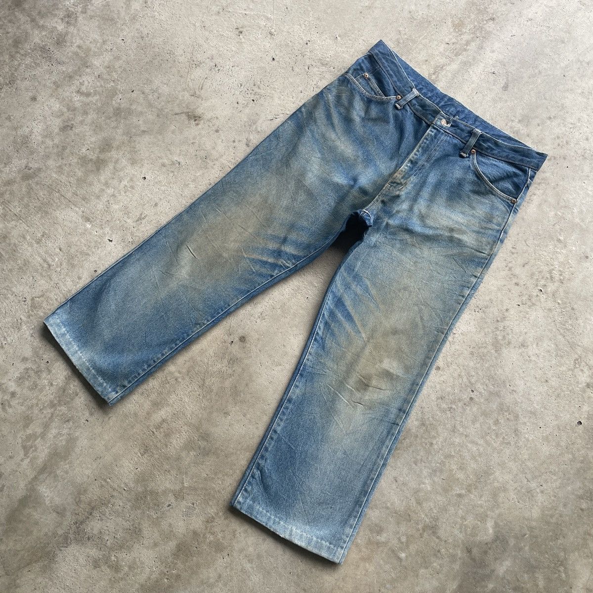 Japanese Brand Vintage Bee Bell Japan RUSTY Faded Jeans Denim Pants W35 Size US 35 - 2 Thumbnail