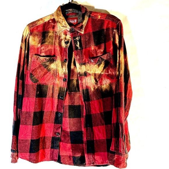 Other Biker Flames Red Black Watch Plaid Flannel Shirt Lumberjack Size US L / EU 52-54 / 3 - 4 Thumbnail