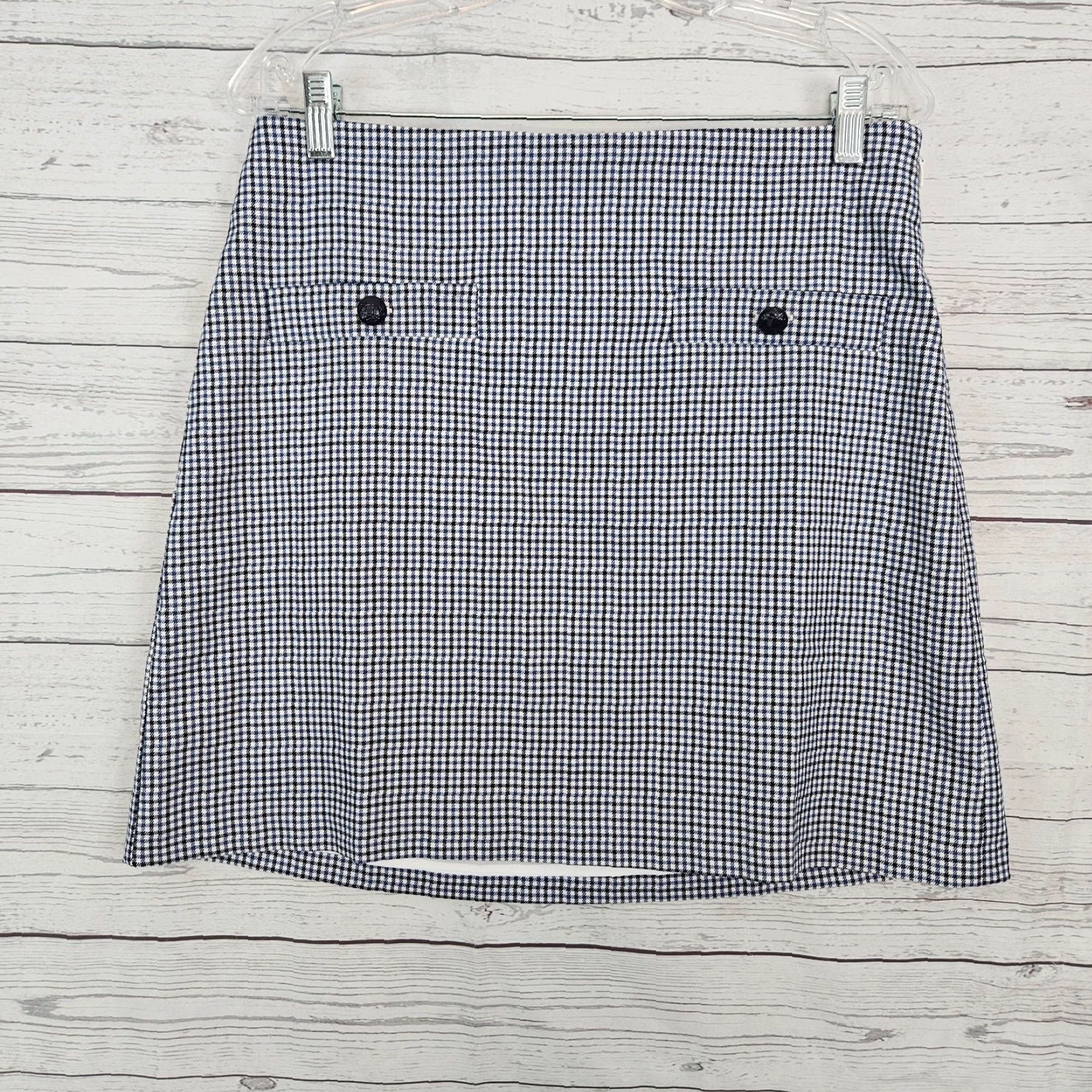 Loft VINTAGE Ann Taylor LOFT Womens Skirt Sz 10 Blue Black Side Zip Size 32" / US 10 / IT 46 - 2 Thumbnail