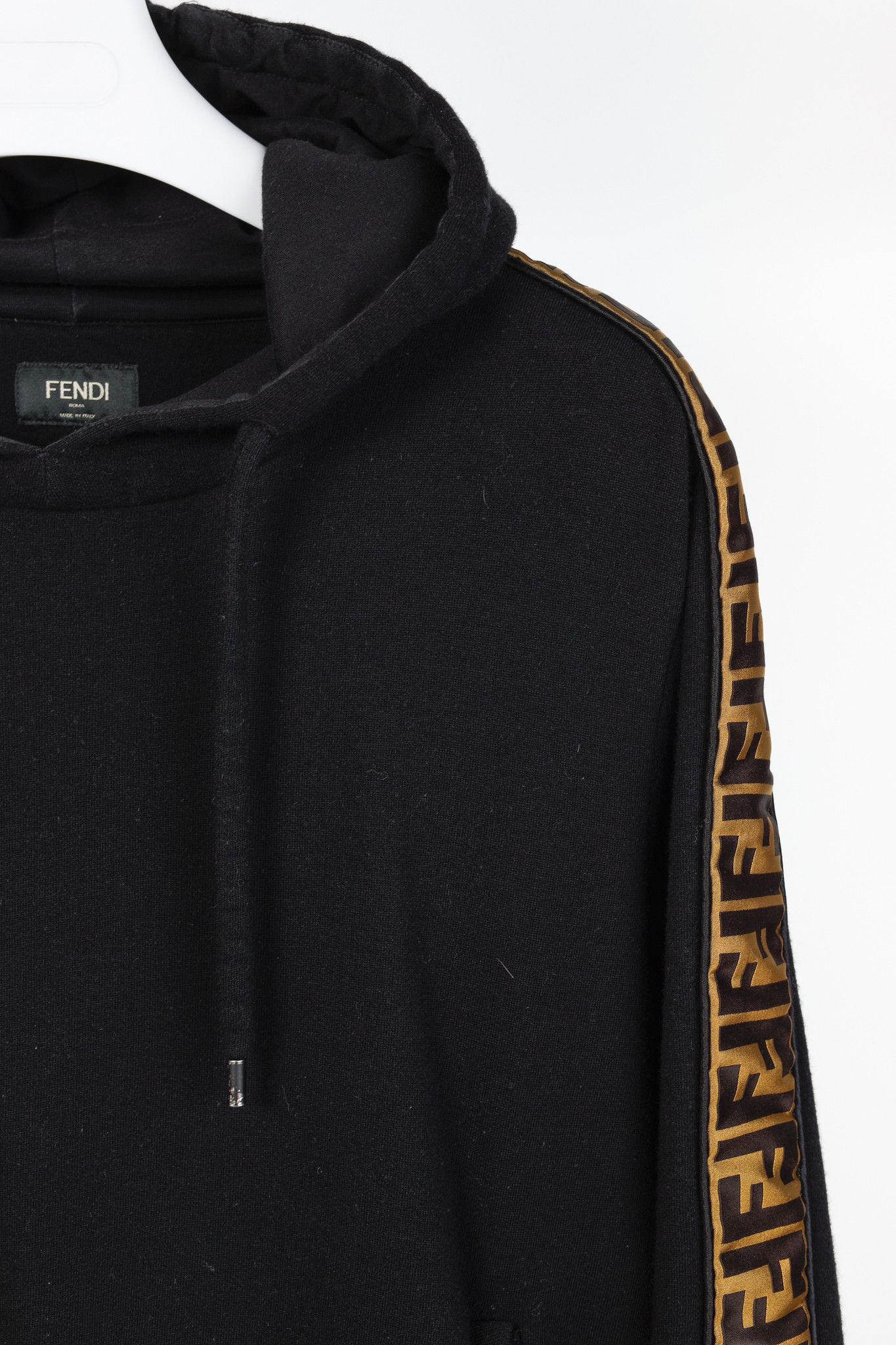 Fendi Fendi Black Taped FF Motif Hooded Sweatshirt Size US S / EU 44-46 / 1 - 5 Thumbnail