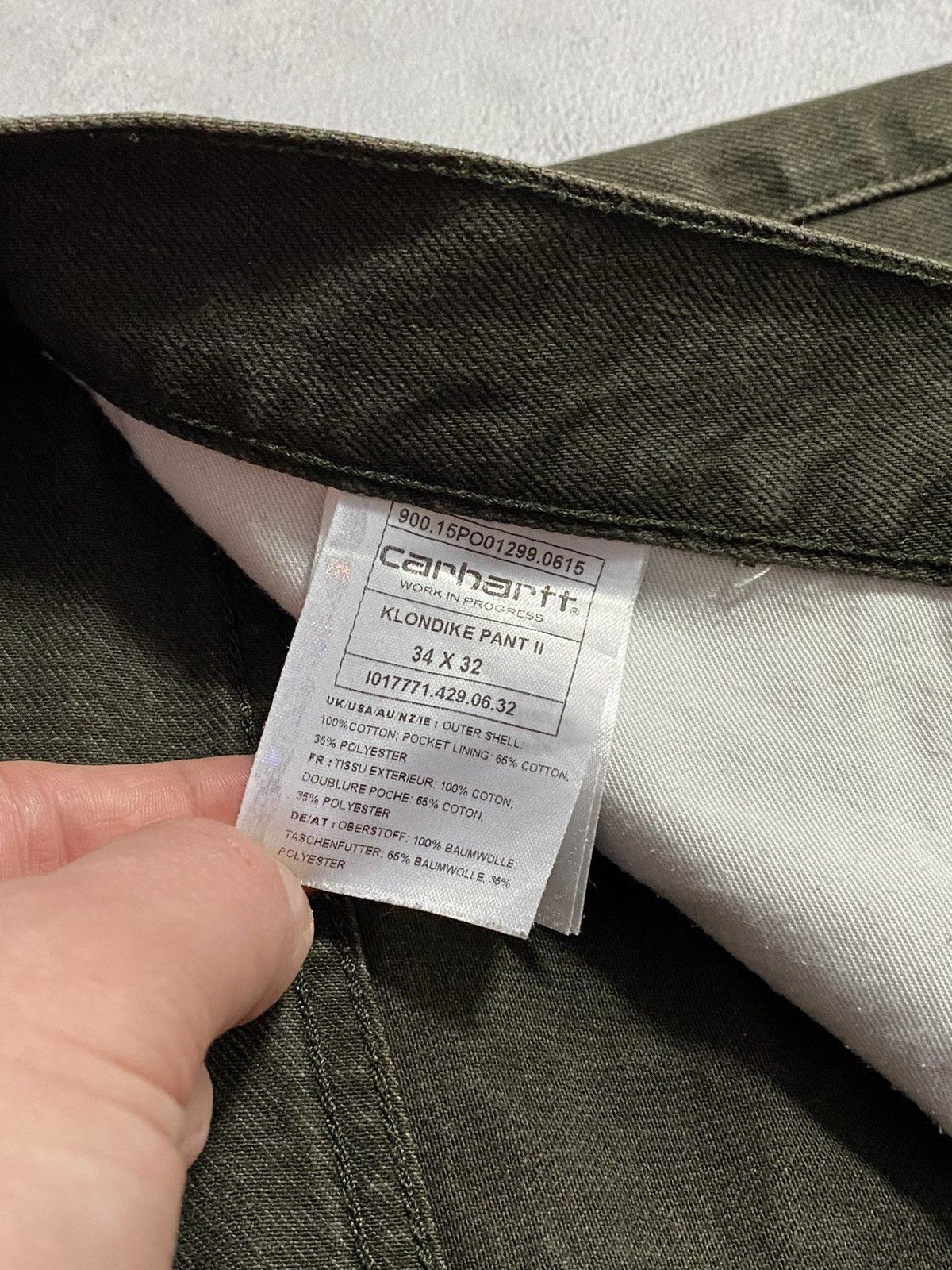 Carhartt × Vintage Vintage Denim Pants Carhartt Khaki Leather Patch Workwear Size US 34 / EU 50 - 10 Thumbnail