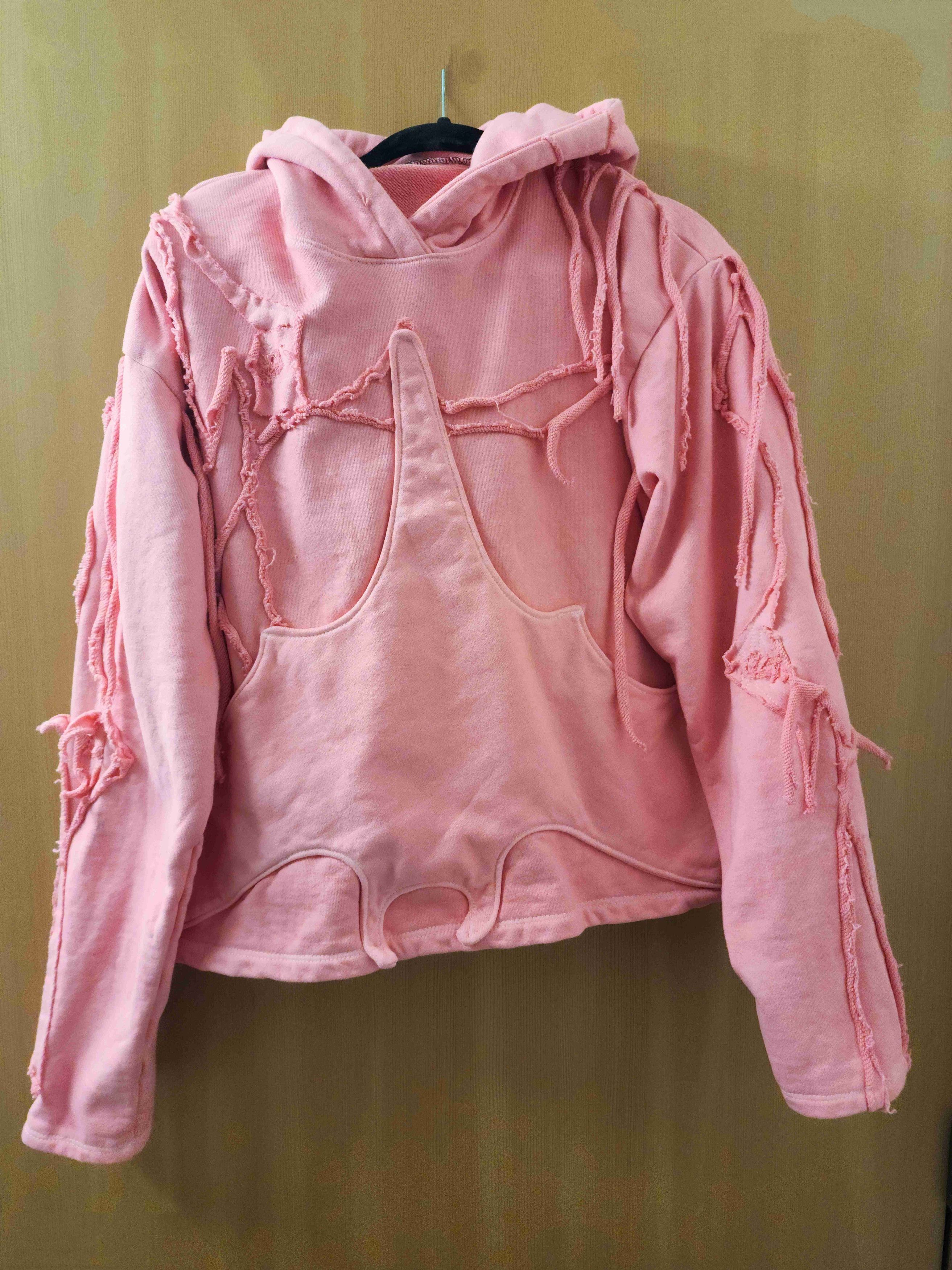 Pink Bat Pocket distressed Hoodie XL