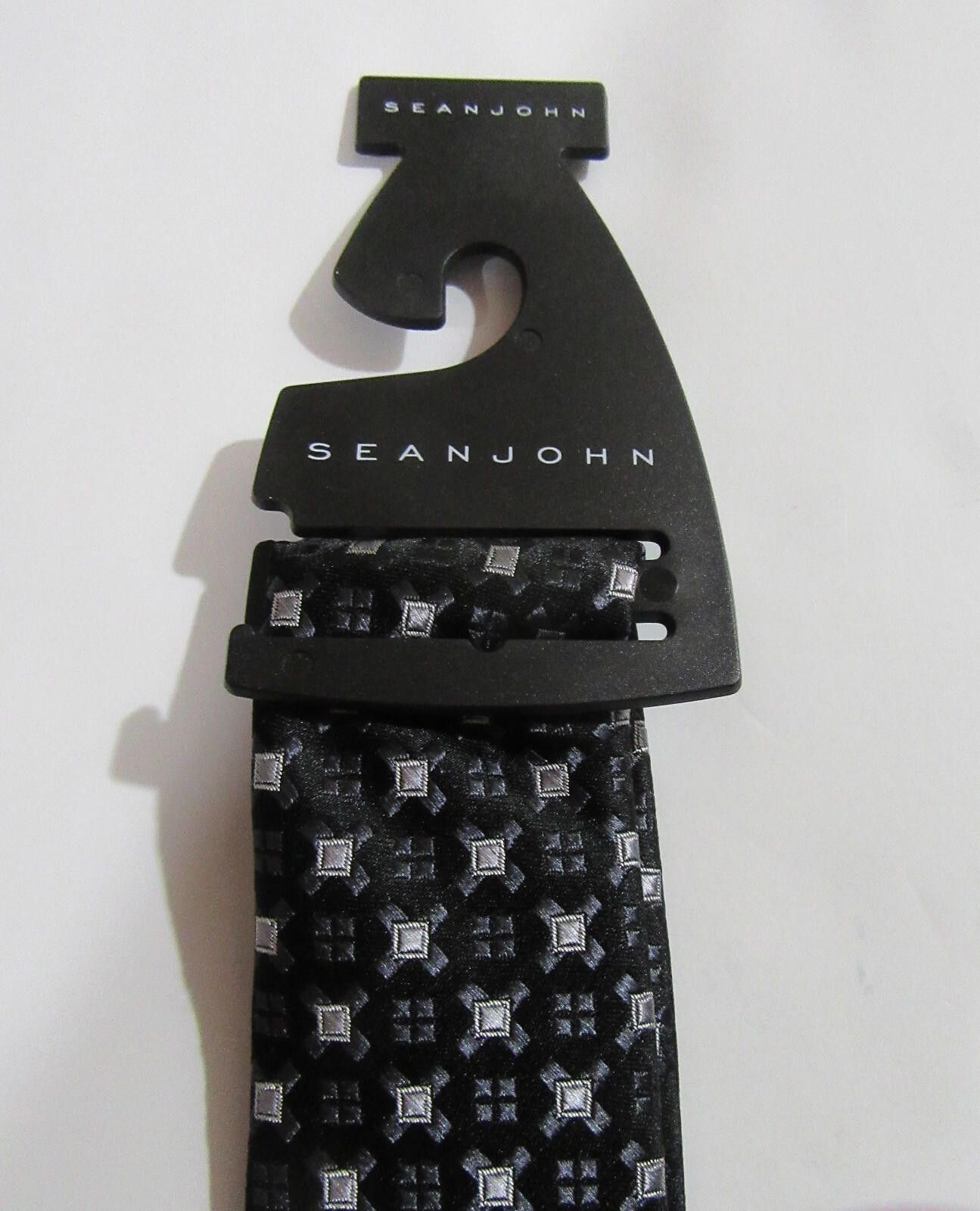 Sean John Sean John Necktie Neck Tie Black and Silver Pattern Size ONE SIZE - 2 Thumbnail