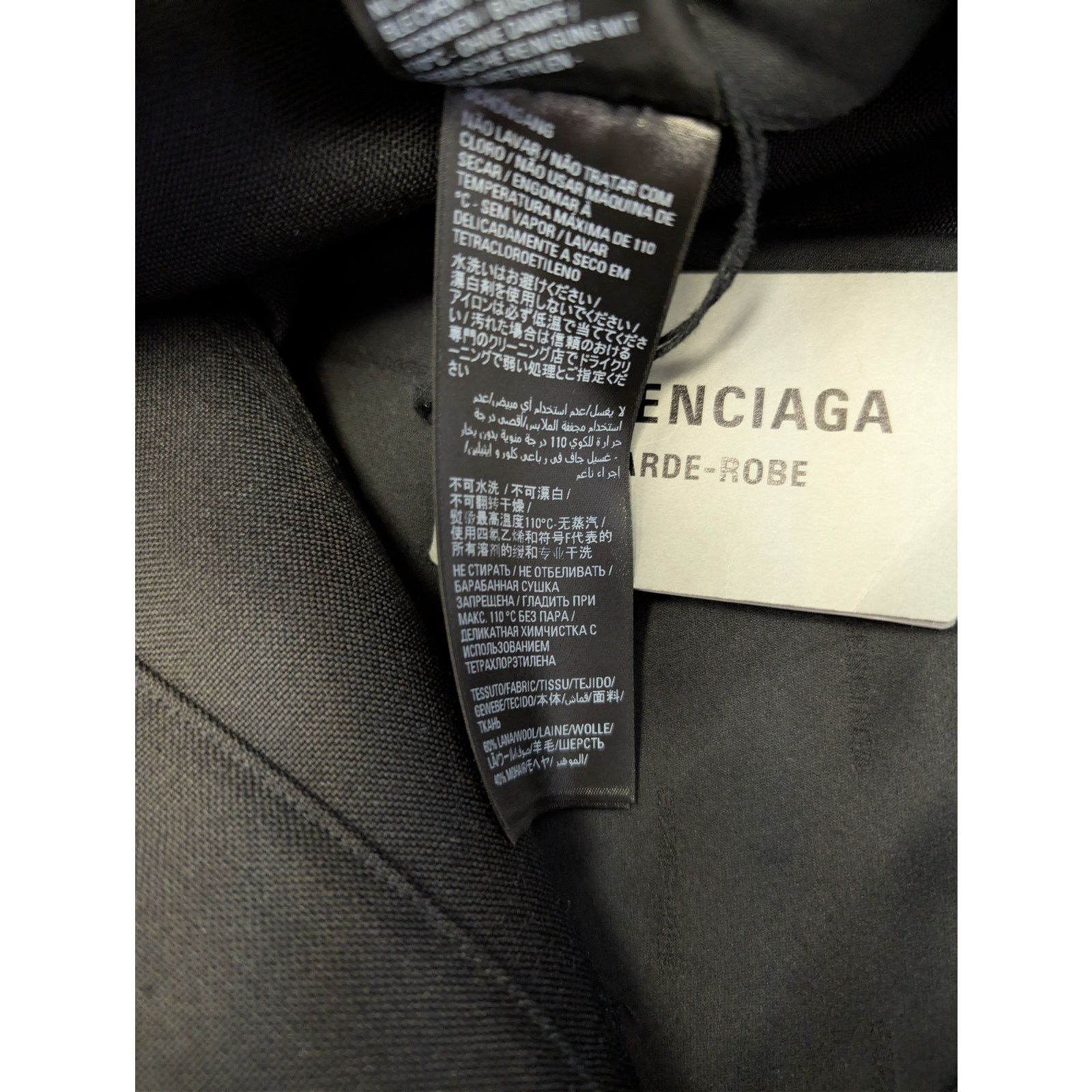 Balenciaga o1rshd1 Stretch Virgin Wool 5 Pocket Baggy Pants in Black Size US 34 / EU 50 - 20 Thumbnail