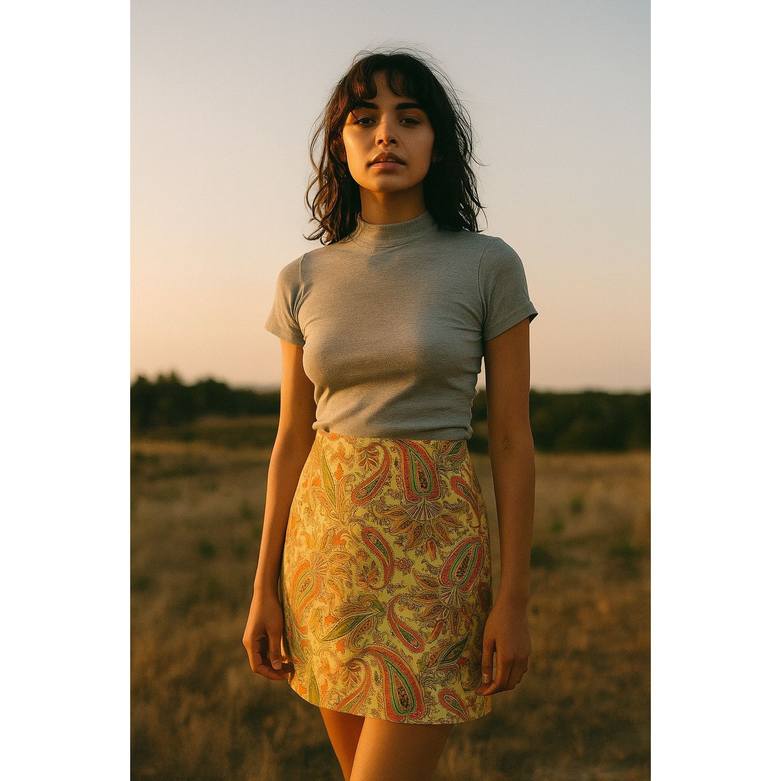 Vintage Vintage 60s Linen Skirt High Waist Mod Mini Skirt XS/S Size 26" / US 2 / IT 38 - 1 Thumbnail