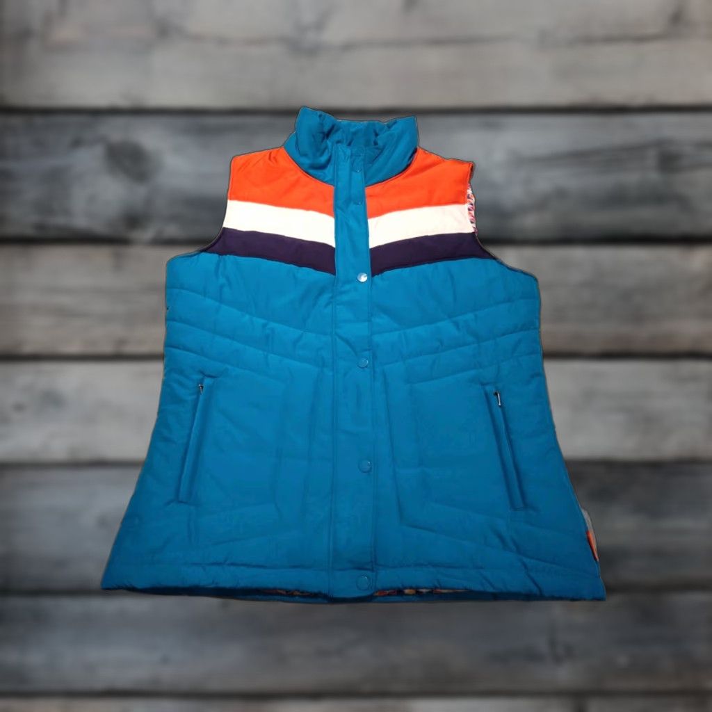 Merrell Merrell Vest Puffer Jacket Womens Large Colorful Opti-Warm Full Zip & Snap EUC Size L / US 10 / IT 46 - 1 Thumbnail