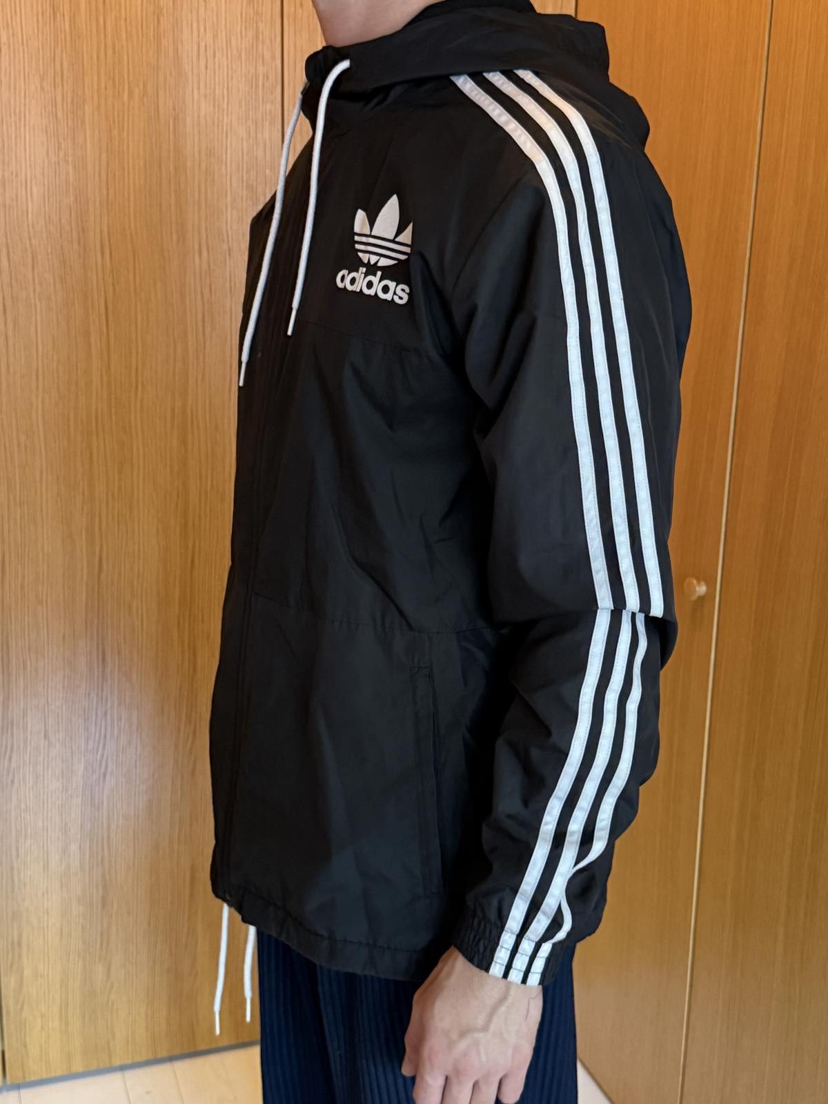 Adidas Adidas Men's Black Windbreaker Jacket with Hood Size US M / EU 48-50 / 2 - 5 Thumbnail