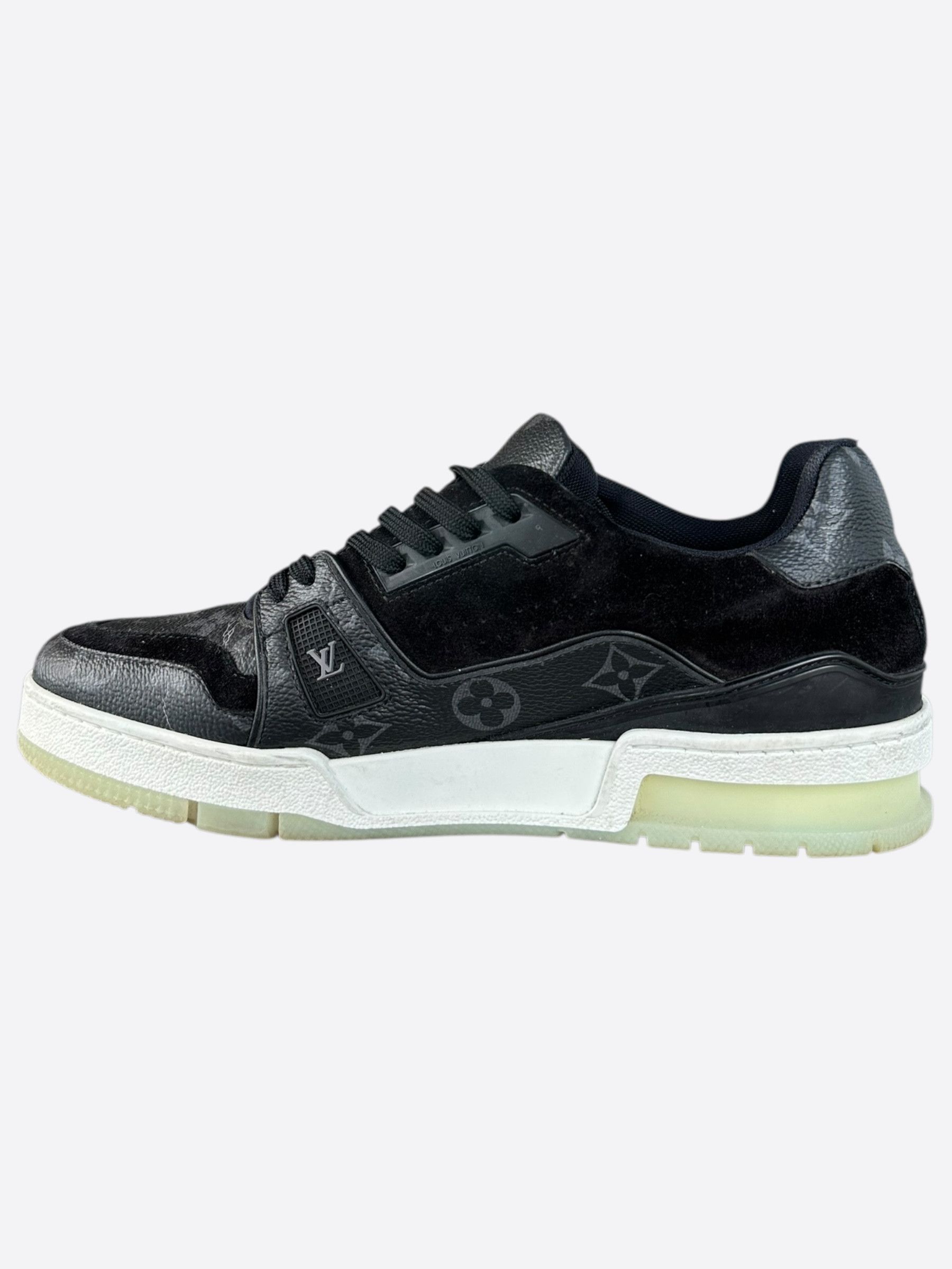 Louis Vuitton Louis Vuitton Black Monogram Eclipse Suede Trainers Size US 7 / EU 40 - 6 Thumbnail