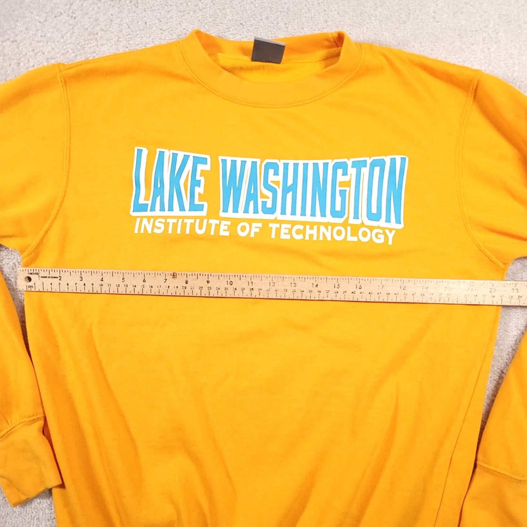 Vintage VINTAGE MV Sport Sweatshirt Lake Washington Institute Of Technology Mens M Yellow Size US M / EU 48-50 / 2 - 5 Thumbnail