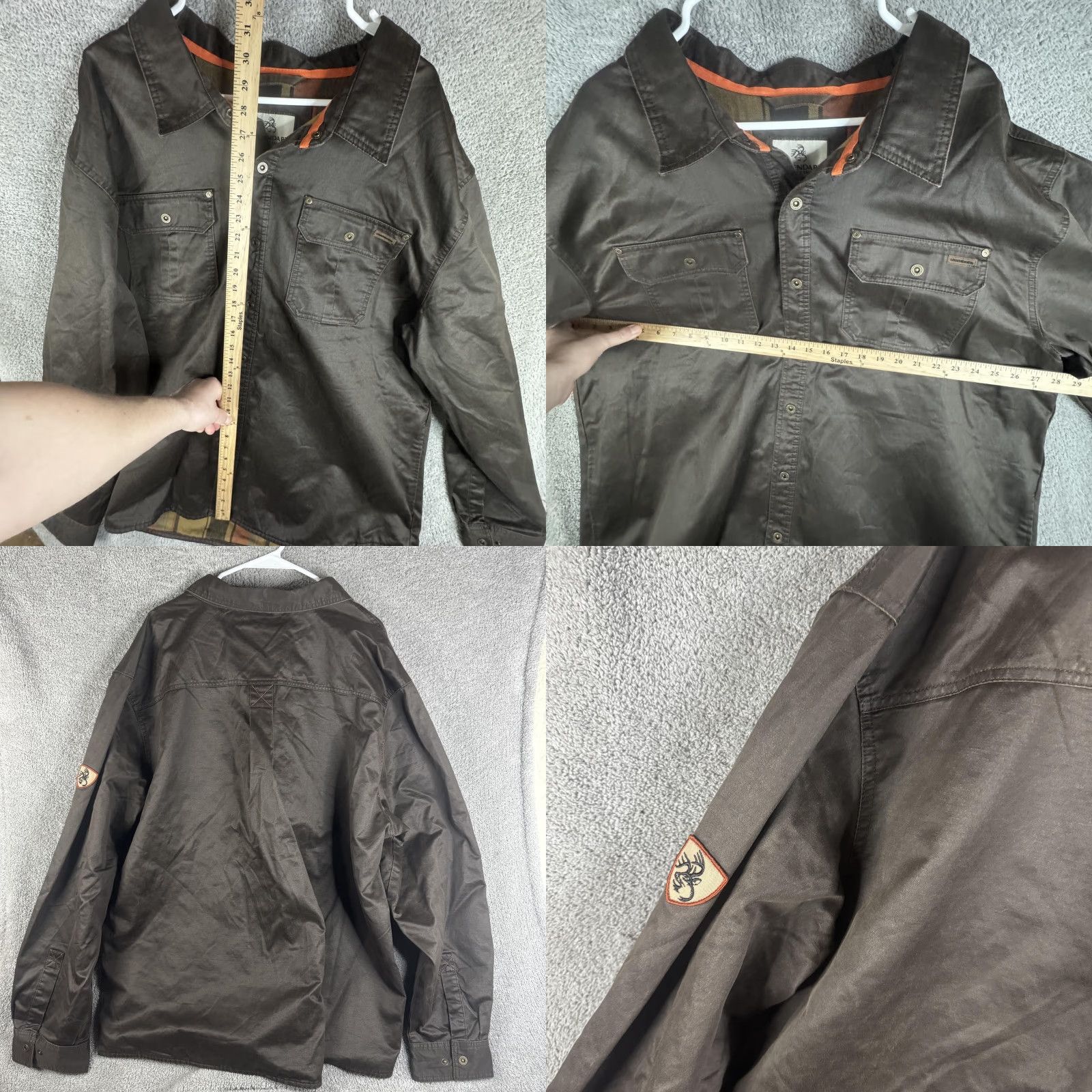 Vintage Legendary Whitetails Journeyman Shirt Jacket 6723 Mens 3XL Waxed Canvas Shacket Brown with Plaid Lined Pockets Waxed Shirt Jacket Size US XXL / EU 58 / 5 - 9 Thumbnail