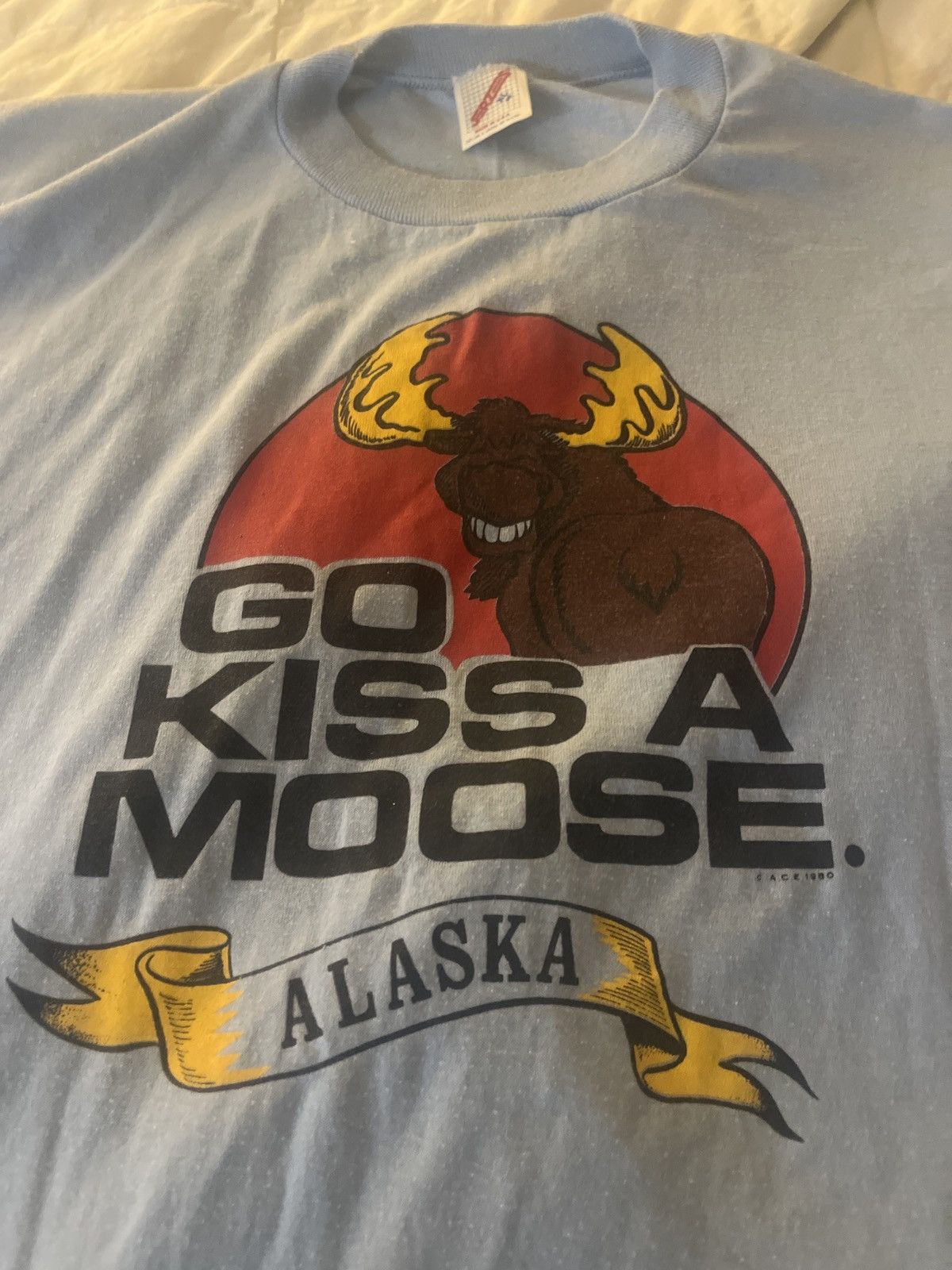 Jerzees × Vintage Vintage “Go Kiss A Moose” Shirt XL 1980 USA Size US XL / EU 56 / 4 - 2 Thumbnail