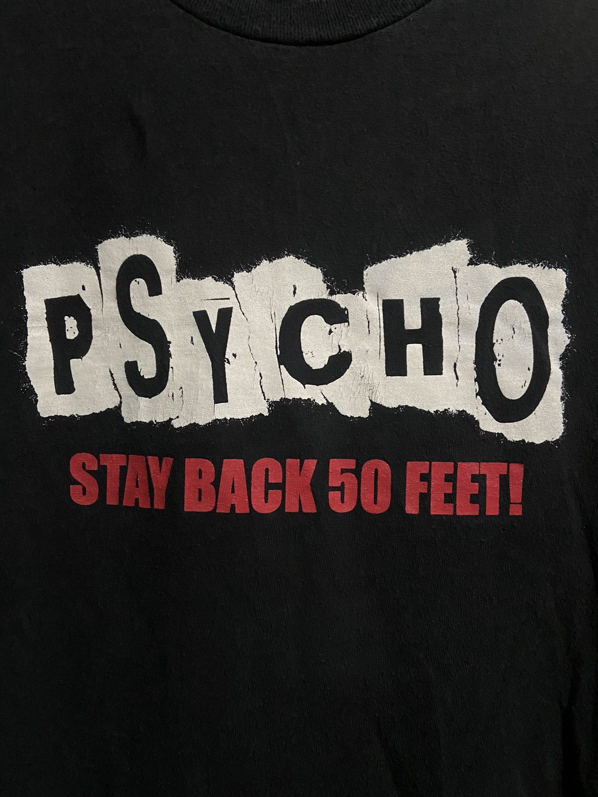 Vintage Vintage Pyscho stay back 50 feet black t-shirt L Size US L / EU 52-54 / 3 - 2 Thumbnail