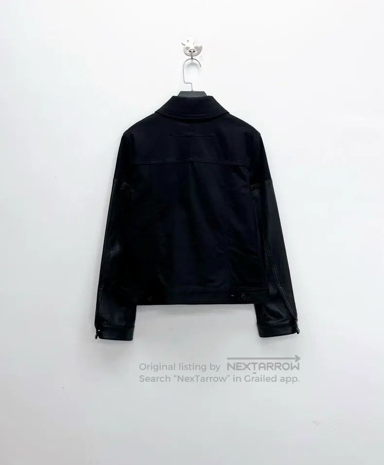 Givenchy Givenchy Black Leather Sleeve Patchwork Button Logo Denim Size US M / EU 48-50 / 2 - 2 Thumbnail