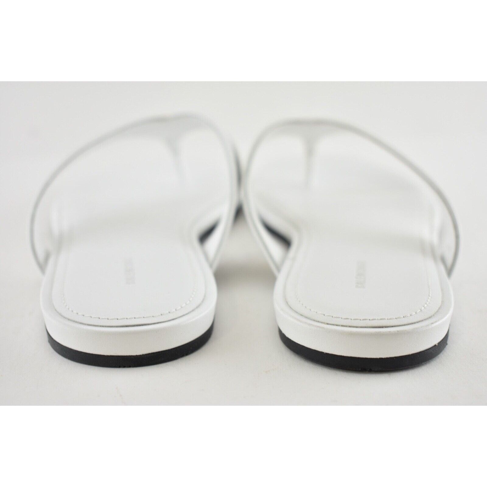 Balenciaga Balenciaga White Black Leather Logo Thong Slide Slip Sandal Size US 8.5 / IT 38.5 - 8 Thumbnail