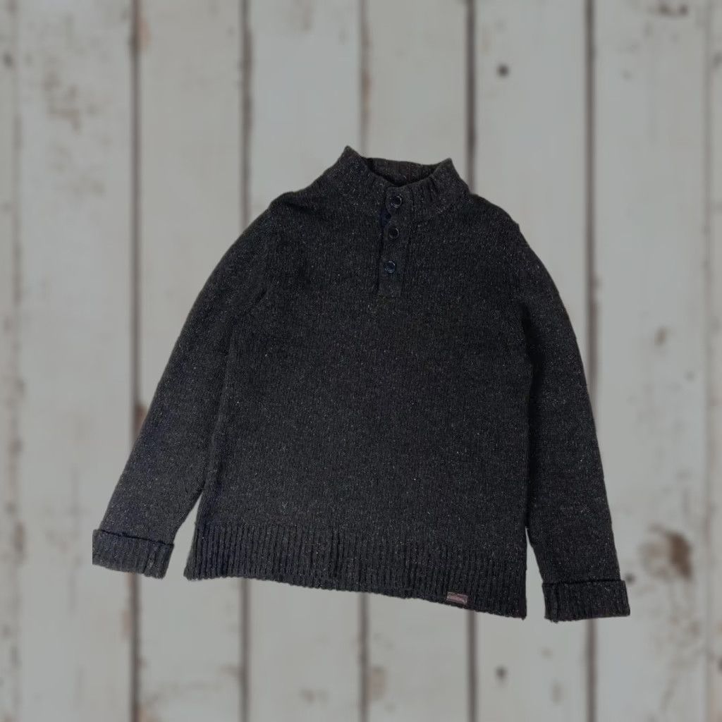 Barbour VINTAGE Barbour Sweater Men XL Black Wool Knit Pullover Size US XL / EU 56 / 4 - 1 Thumbnail