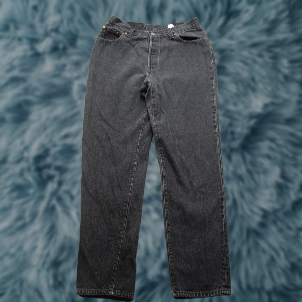 Levi's VINTAGE Levis 501 Jeans Womens 13 Black High Rise Button Fly USA 90s Size 34" / US 12 / IT 48 - 1 Thumbnail