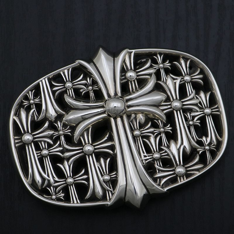 Pre-owned Chrome Hearts Cemetery Cross Belt Buckle In Silver