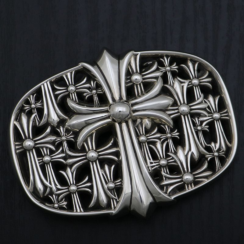 image of Chrome Hearts Cemetery Cross Belt Buckle in Silver, Men's