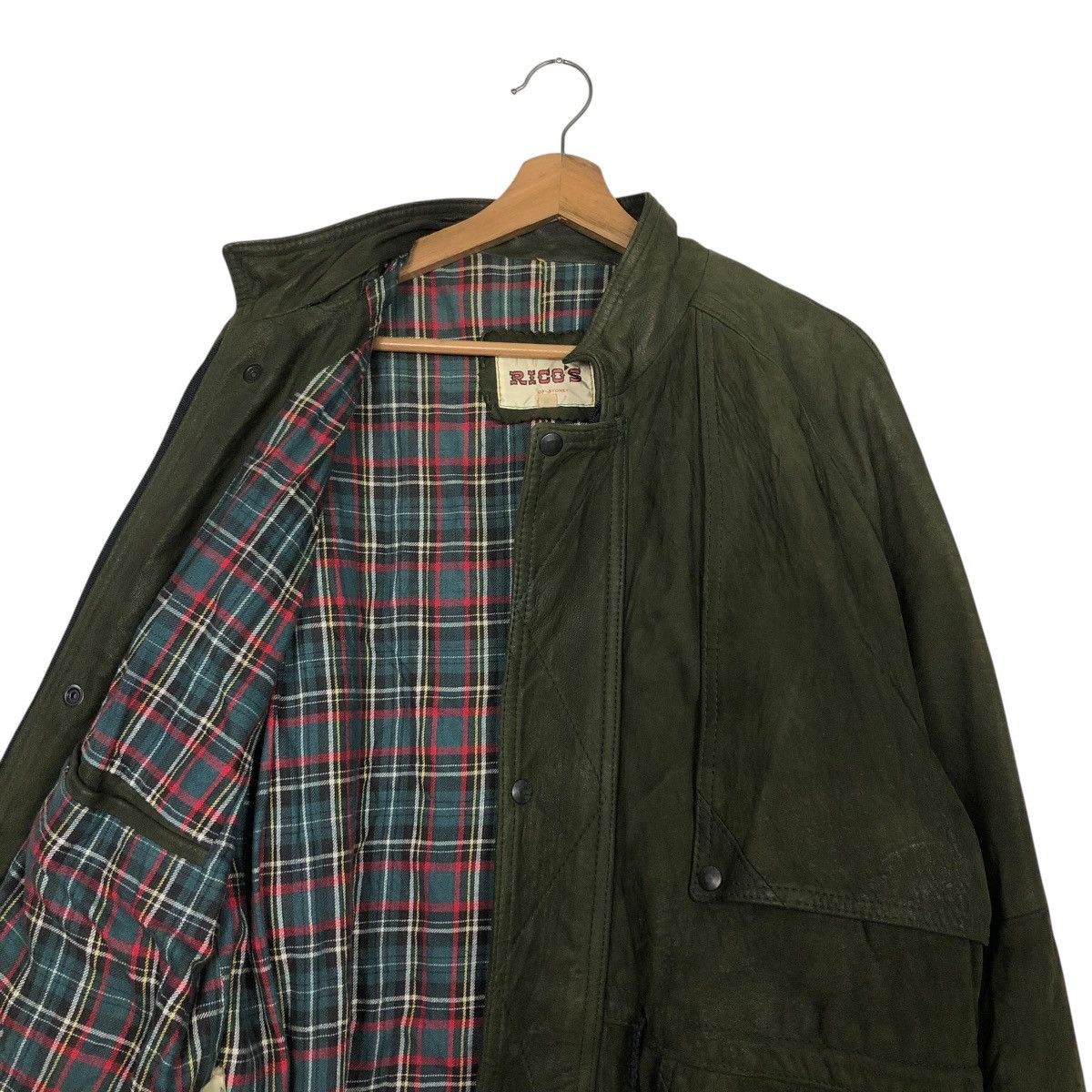 Vintage 🔥VINTAGE GENUINE LEATHER JACKET RICO’S BLANKET TARTAN DESIGN Size US S / EU 44-46 / 1 - 14 Thumbnail
