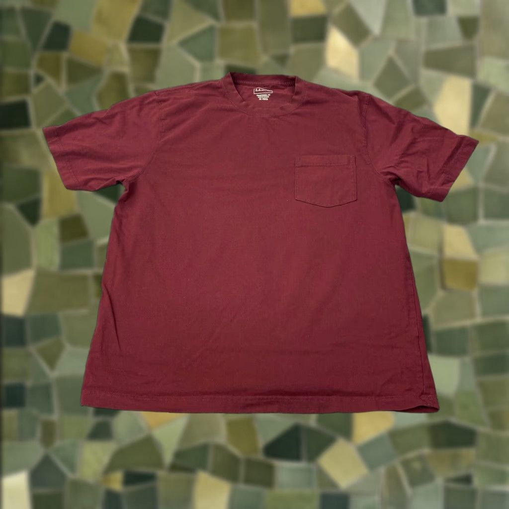 Vintage LL Bean Pocket Shirt Mens Medium Maroon Plain Traditional Fit Unshrinkable Tee Size US M / EU 48-50 / 2 - 1 Thumbnail