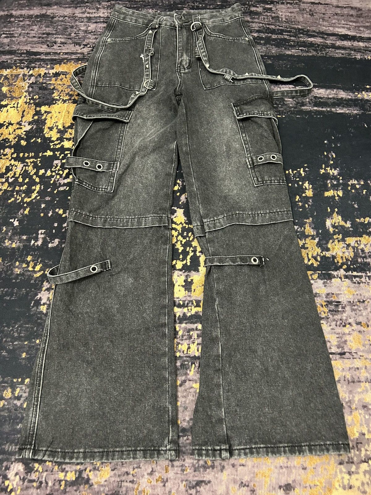 Tete Homme Romwe Cargo Bondage Flare Jeans Size US 28 / EU 44 - 2 Thumbnail