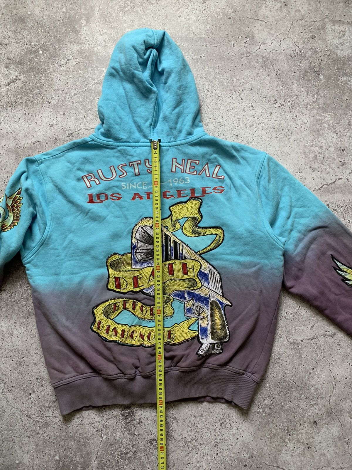 Ed Hardy × Vintage Vintage Y2K Zip Hoodie Ed Hardy Style Shiny Gun Size US M / EU 48-50 / 2 - 9 Thumbnail