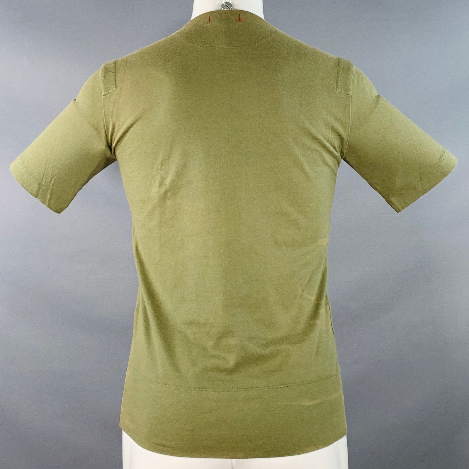 John Bartlett JOHN BARTLETT Size 38 Green Olive Cotton Crew Neck T-shirt Size US M / EU 48-50 / 2 - 3 Thumbnail