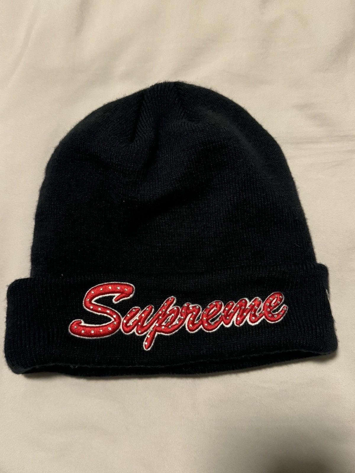 New Era Supreme Script Beanie | Grailed