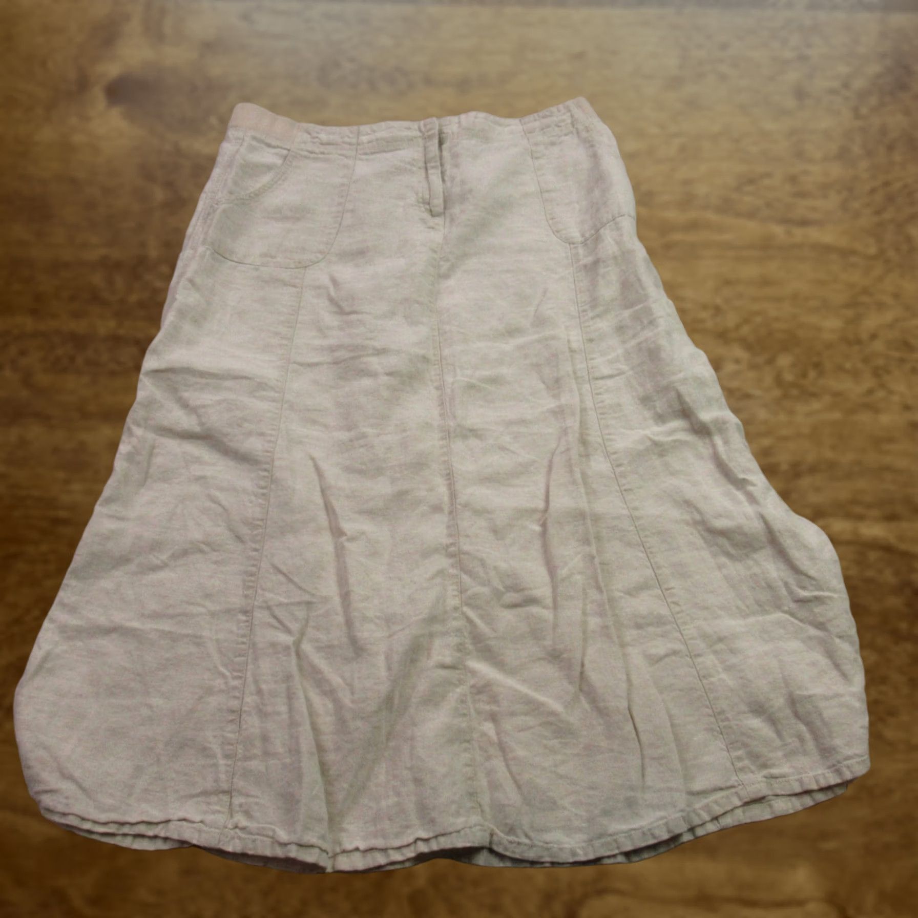 J. Jill J Jill Skirt Womens 16 Midi Beige Casual Lightweight Outdoors Flare Pockets Regular Size 38" / US 16 / IT 52 - 1 Thumbnail