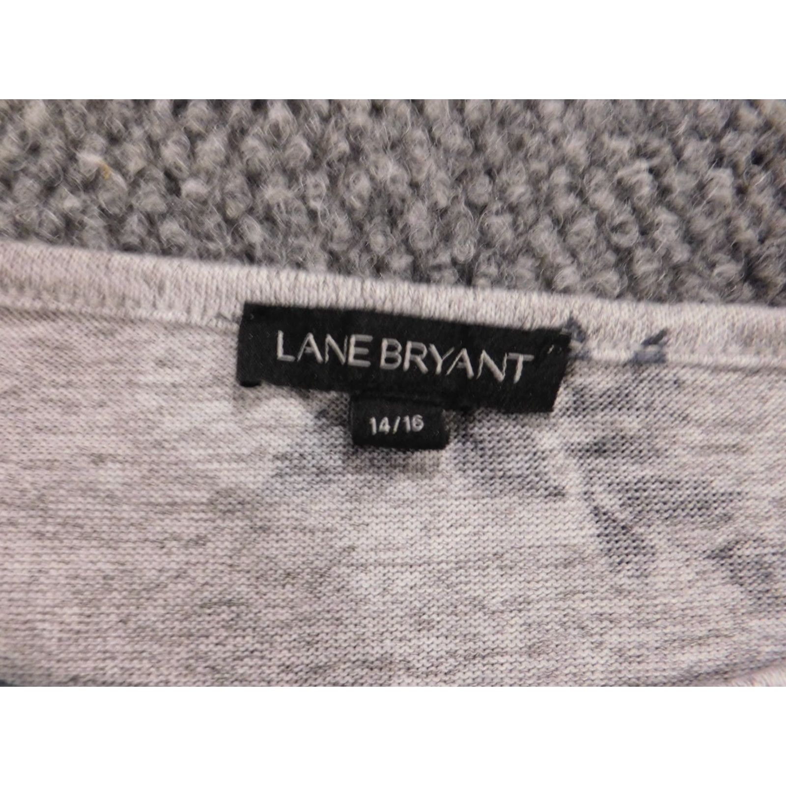 Vintage Lane Bryant Blouse Shirt Womens 14 Gray Floral Knit Pleated Long Sleeve Collared Pullover Casual Regular Size 14 Womens Gray Size XL / US 12-14 / IT 48-50 - 5 Thumbnail