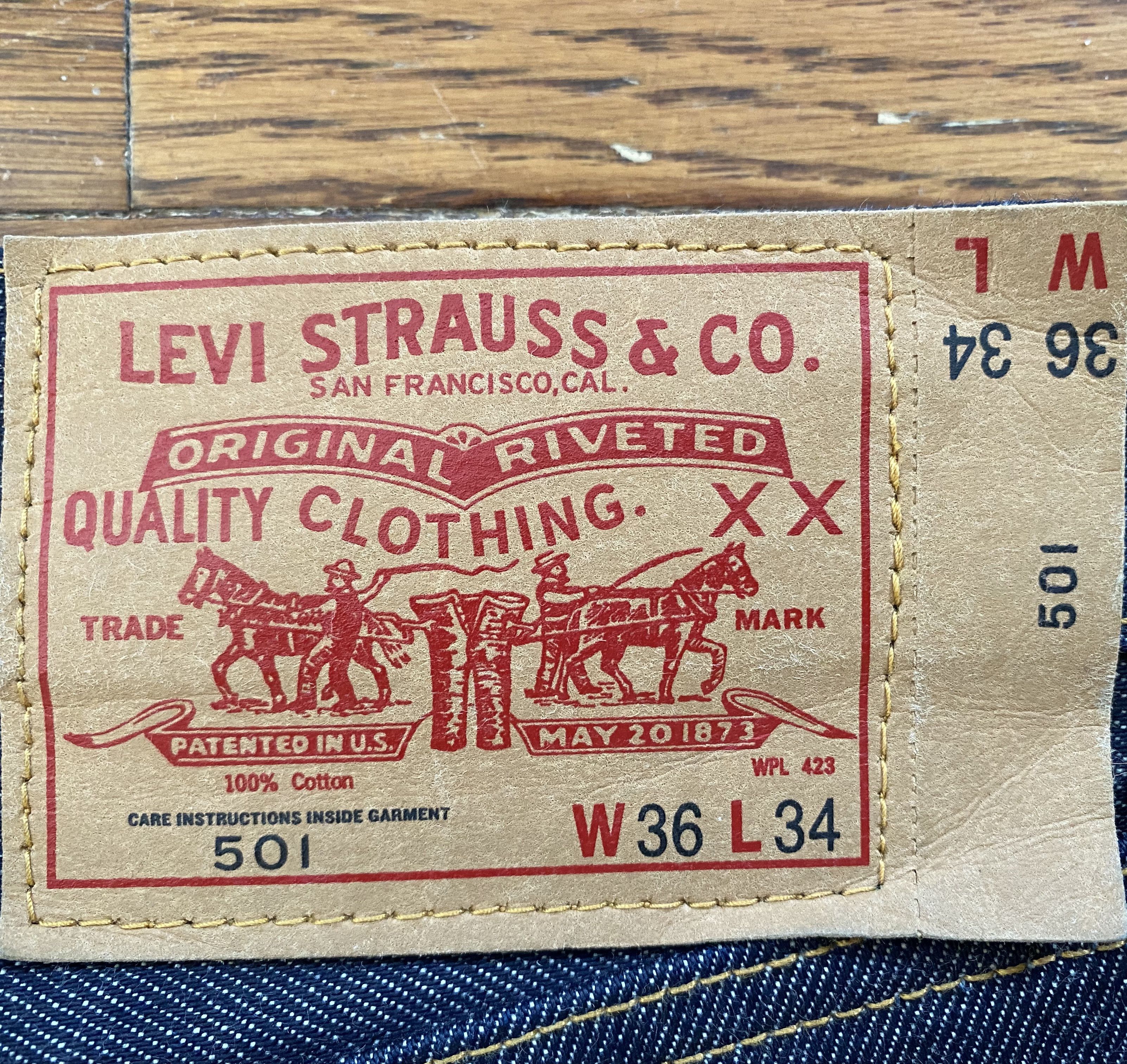Levi's × Levi's Vintage Clothing × Vintage 1954 501® Original Fit Selvedge Men's Jeans Size US 36 / EU 52 - 9 Thumbnail