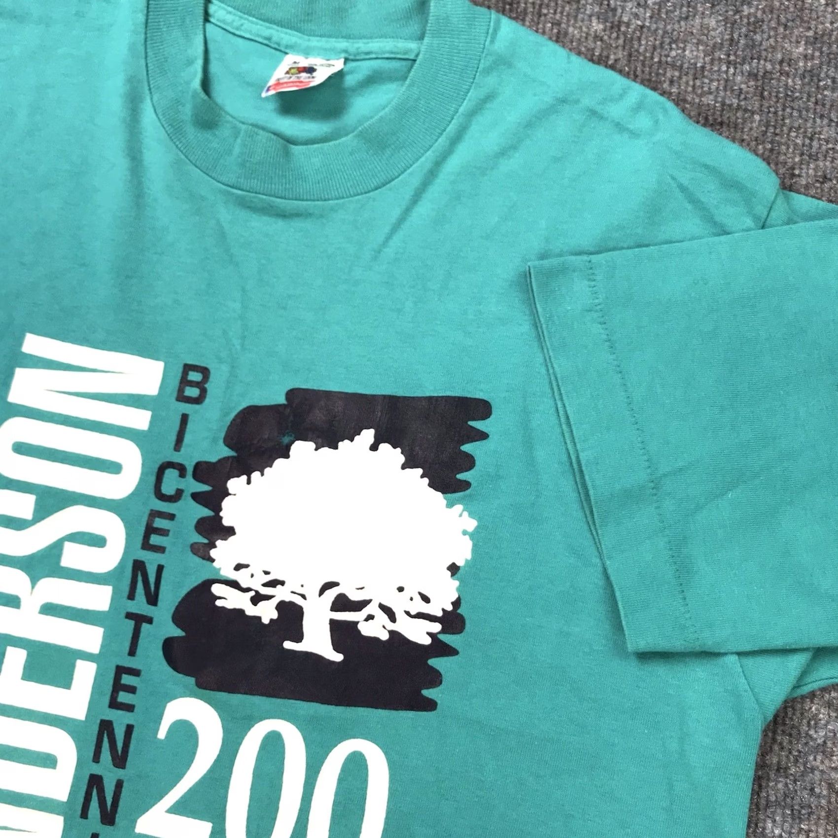 Fruit Of The Loom VINTAGE 90s Single Stitch Anderson Bicentennial Graphic T-shirt Medium Unisex Adults XS? Size US M / EU 48-50 / 2 - 4 Thumbnail