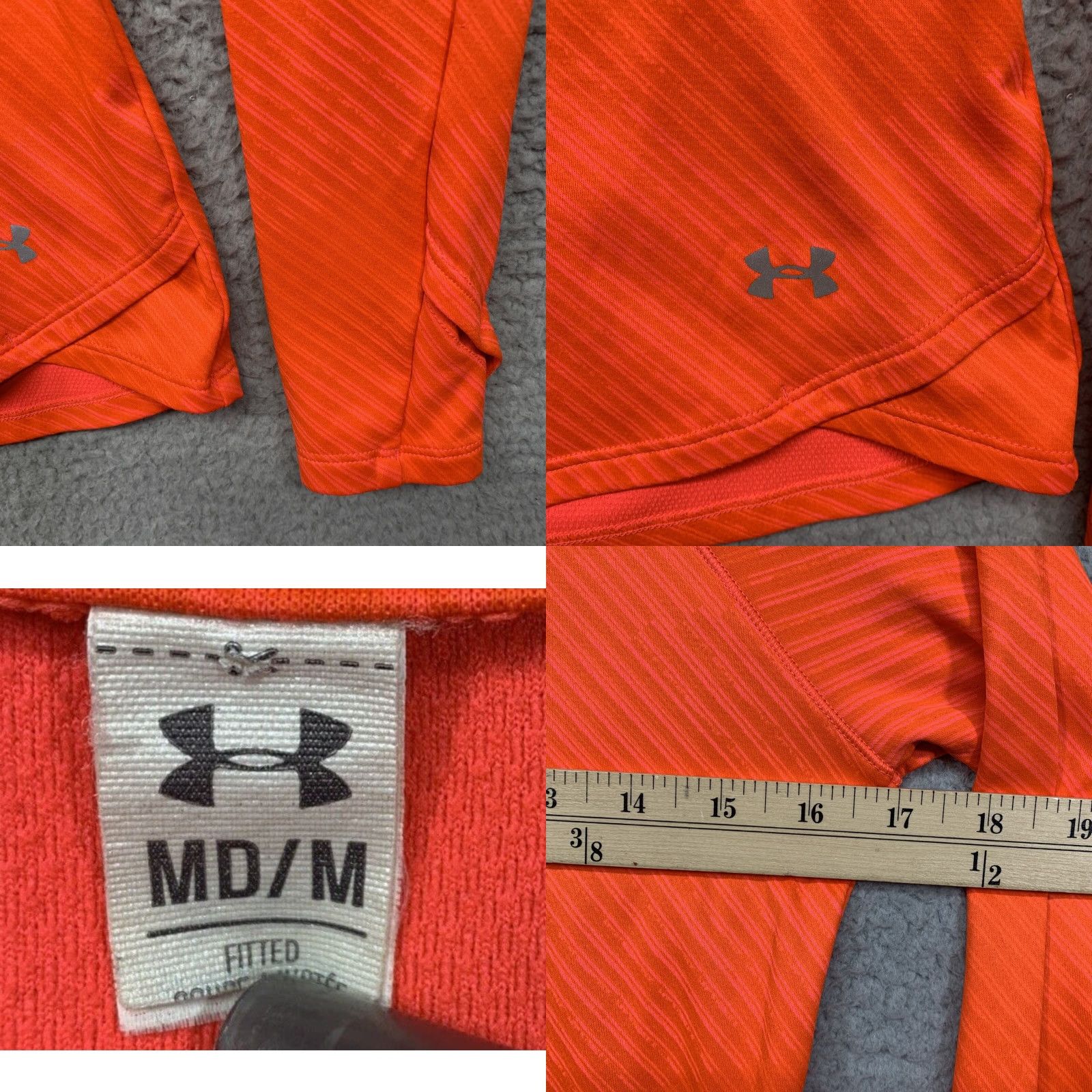 Under Armour Under Armour Athletic Top Women’s M Orange Fitted Zip Pocket/Back Thumb Holes 1/2 Zip Size M / US 6-8 / IT 42-44 - 8 Thumbnail