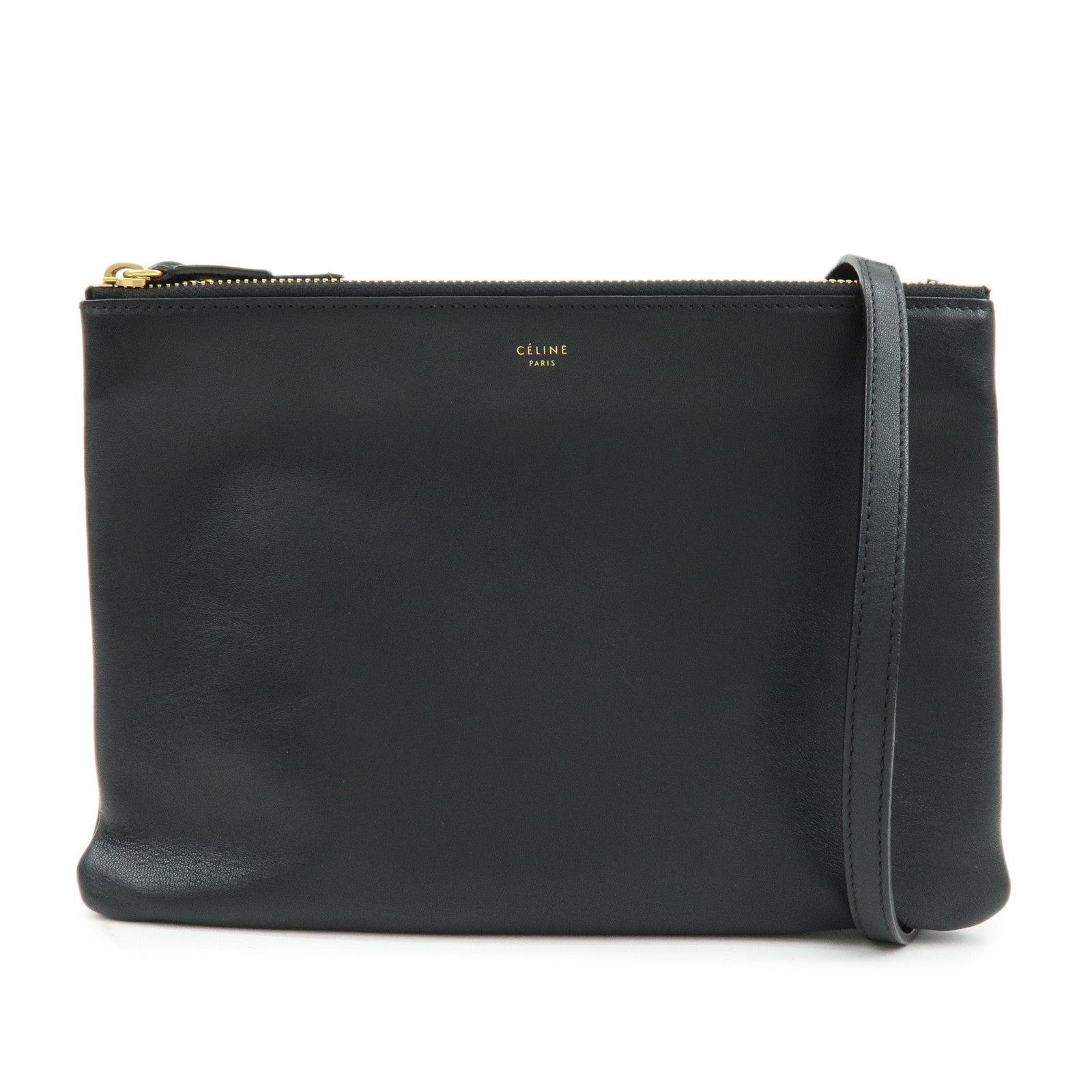 Celine Celine Trio Crossbody Bag Lambskin Black Size ONE SIZE - 1 Thumbnail