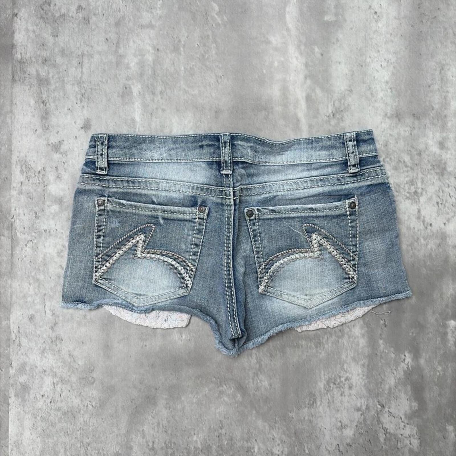Other Y2K Light Wash Vanilla Star Grunge Gothic Mini Denim Shorts Size 30" / US 8 / IT 44 - 1 Thumbnail
