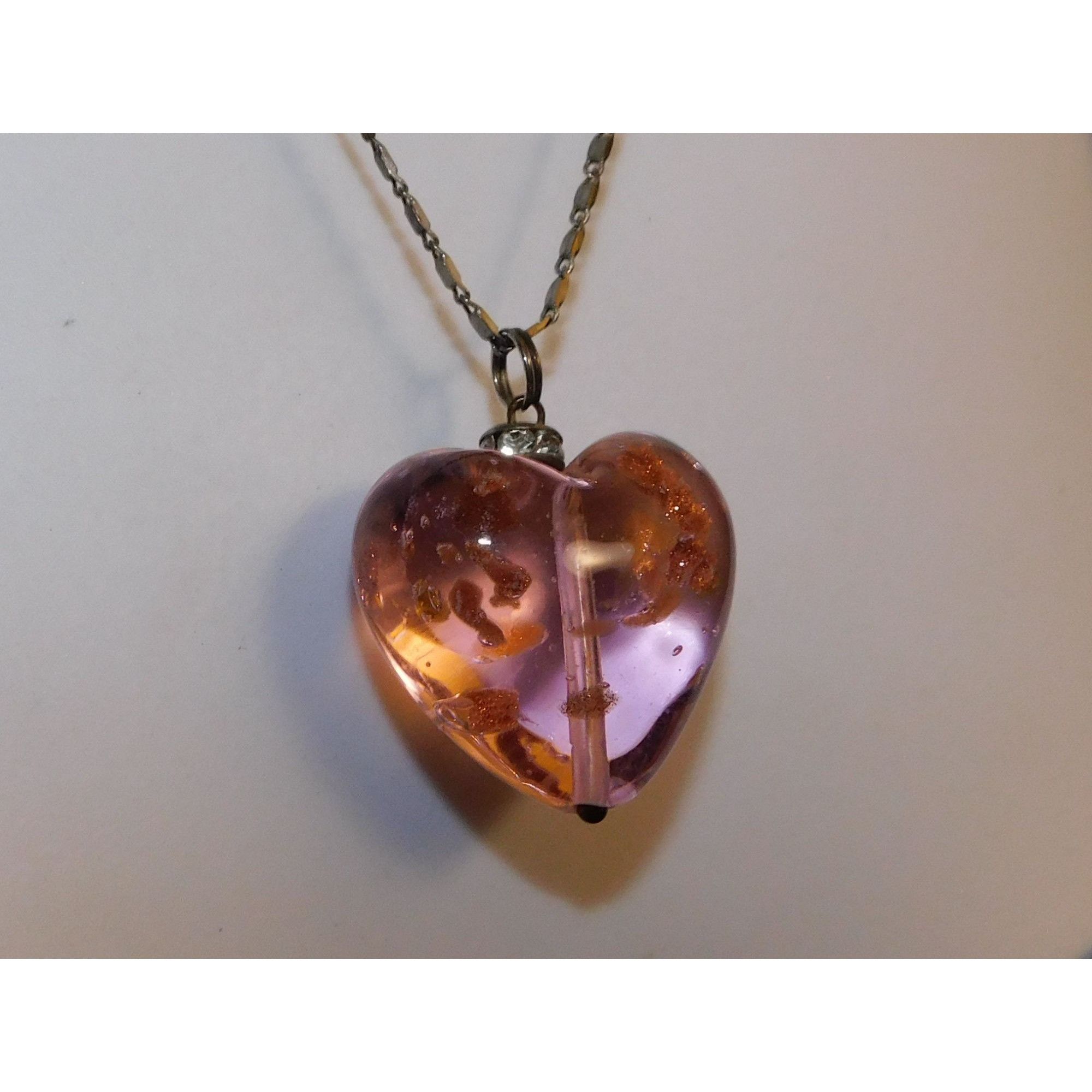 Other Coquette Translucent Pink Glass Heart Necklace Size ONE SIZE - 3 Thumbnail
