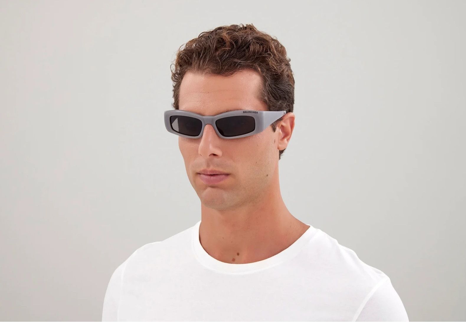 Balenciaga NEW Balenciaga BB0266S 003 Grey Rectangle Unisex Sunglasses Size ONE SIZE - 3 Thumbnail