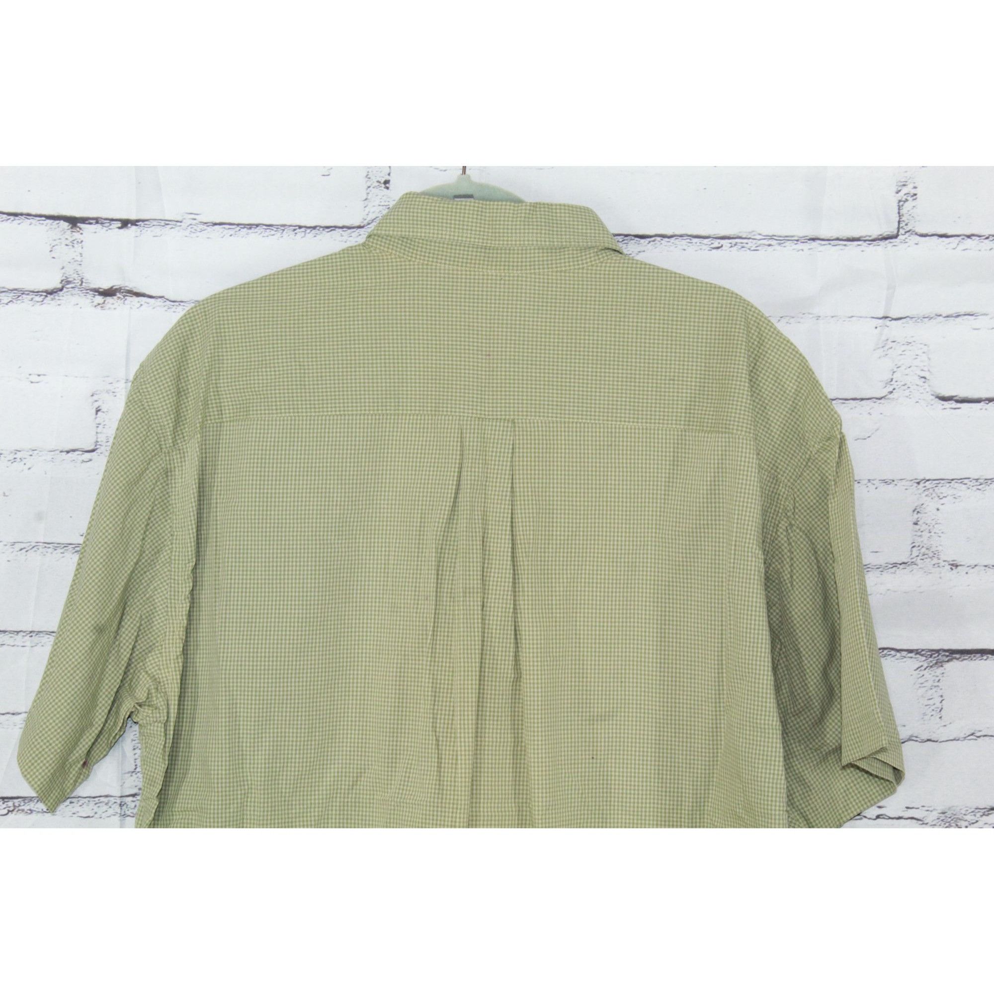 L.L. Bean LL Bean Shirt Mens Green Gingham Short Sleeve Button Up Dres Size US XL / EU 56 / 4 - 5 Thumbnail
