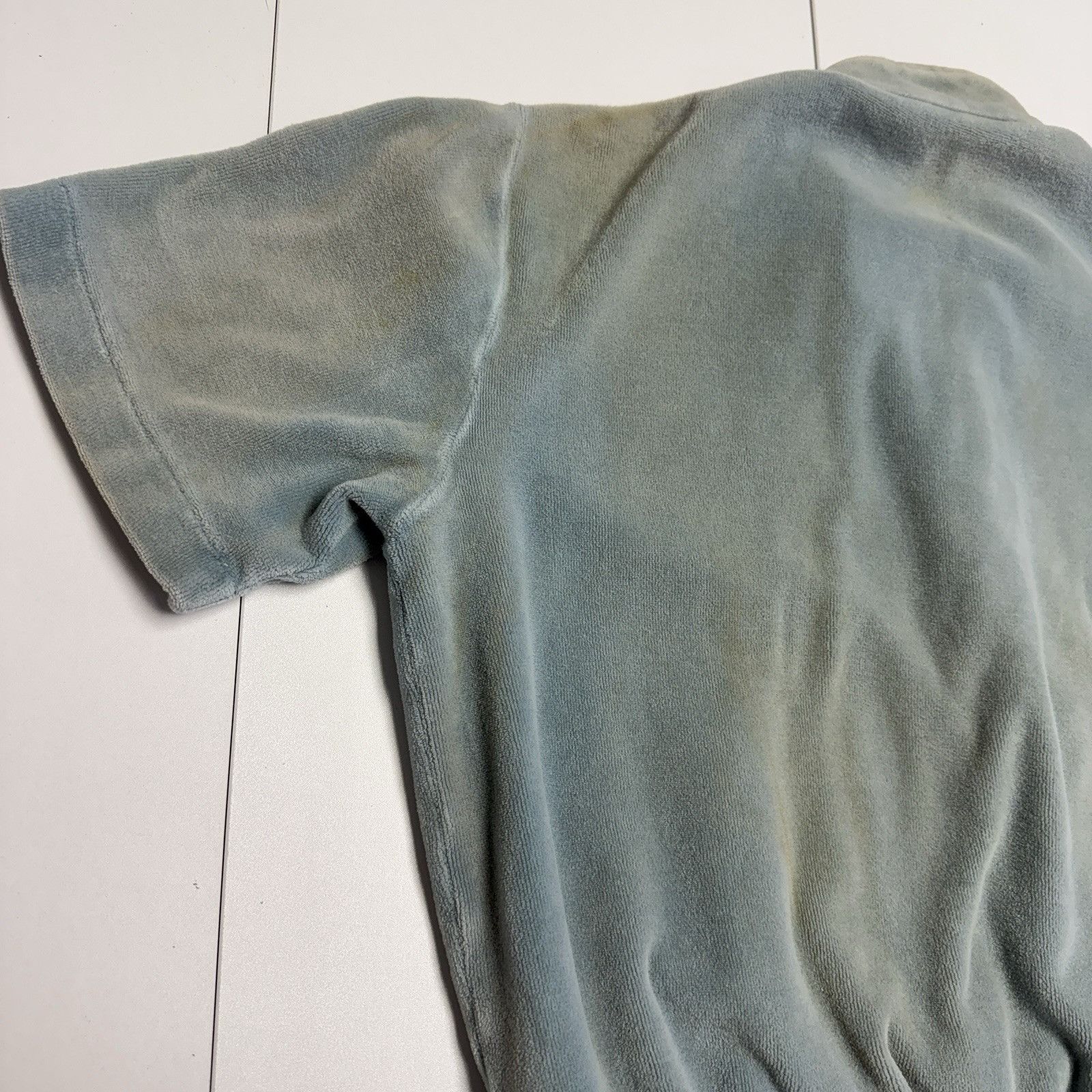 Vintage Vintage Velour Sweatshirt 1980s Short Sleeve 1/4 Zip Size M / US 6-8 / IT 42-44 - 9 Thumbnail