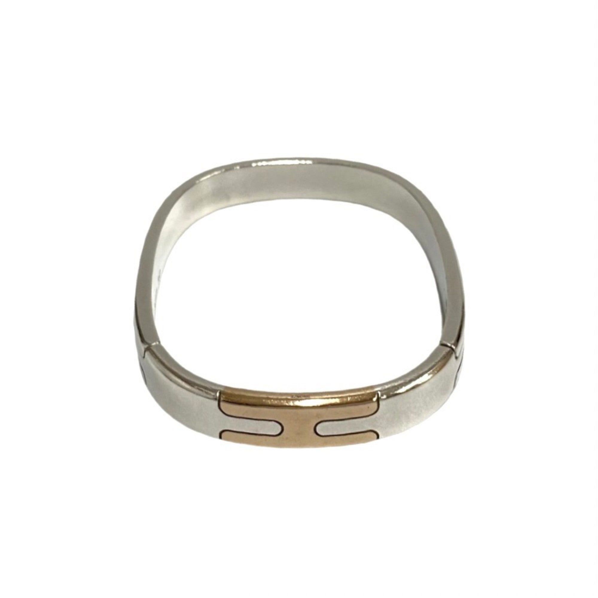 image of Hermes H Logo Hercules Silver 925 Bronze Bangle Bracelet Accessory Men Women in Gold